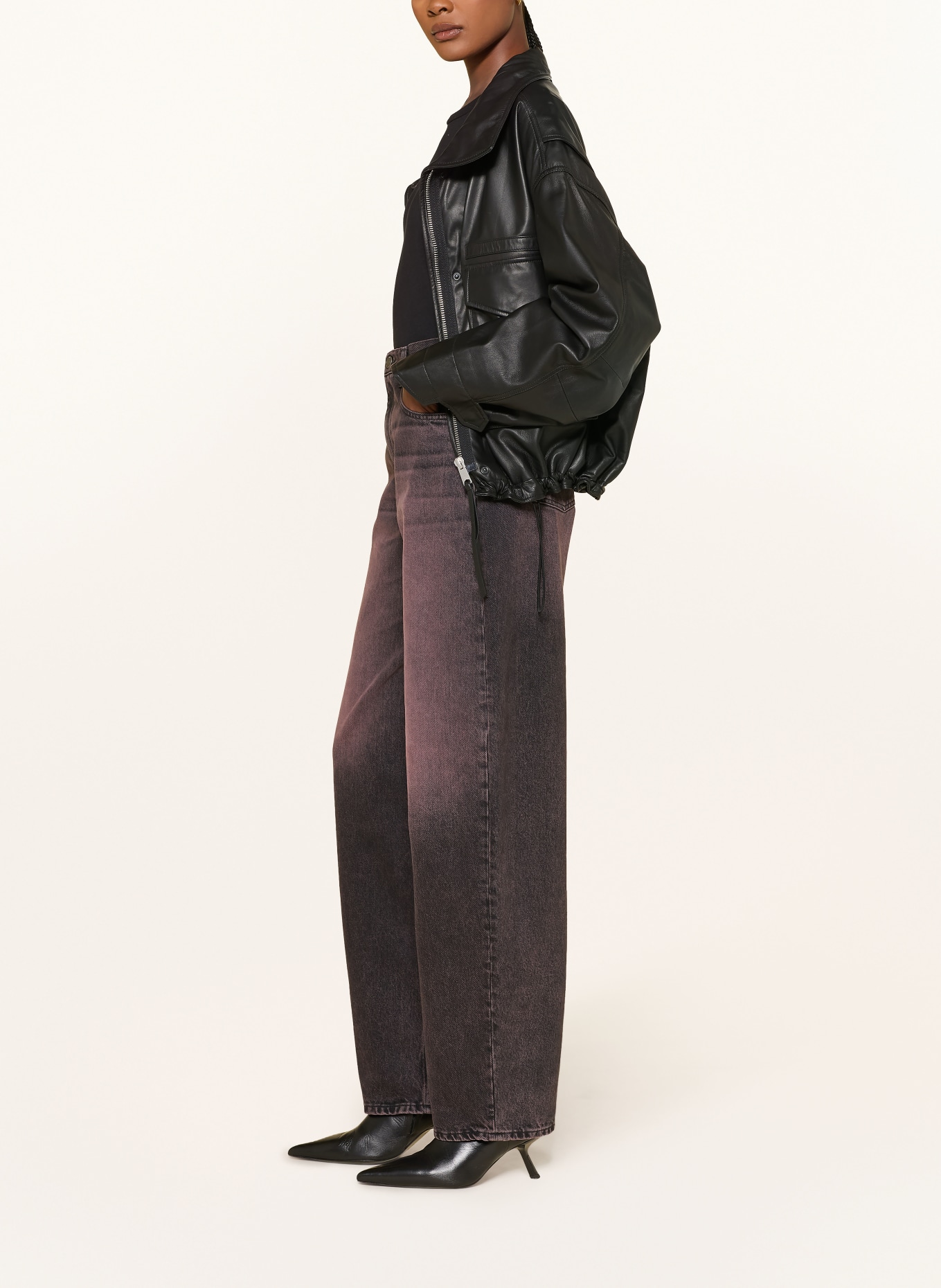 HAIKURE Barrel Jeans BIBI: L0939 PINK BLACK