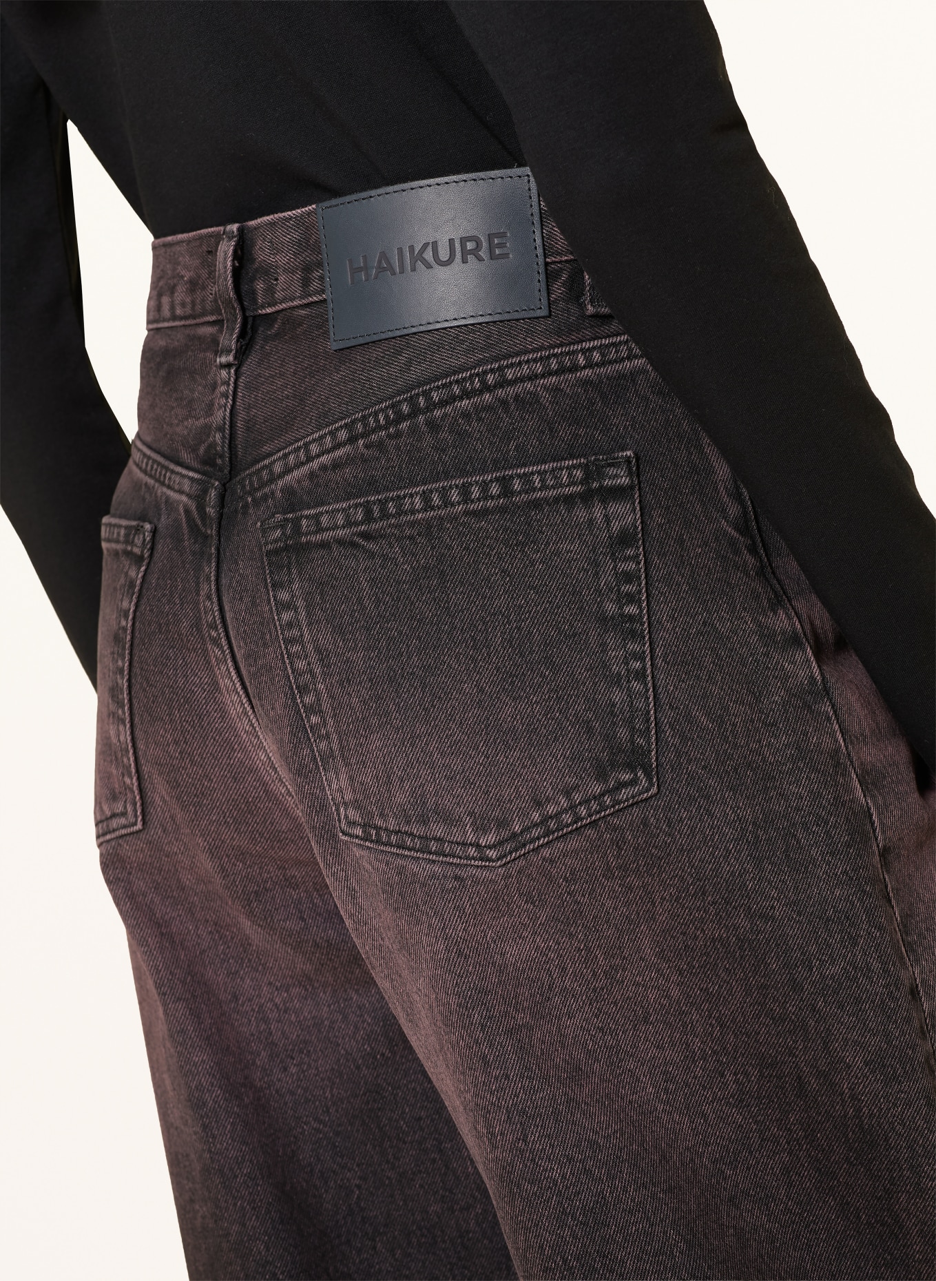 HAIKURE Barrel Jeans BIBI: L0939 PINK BLACK