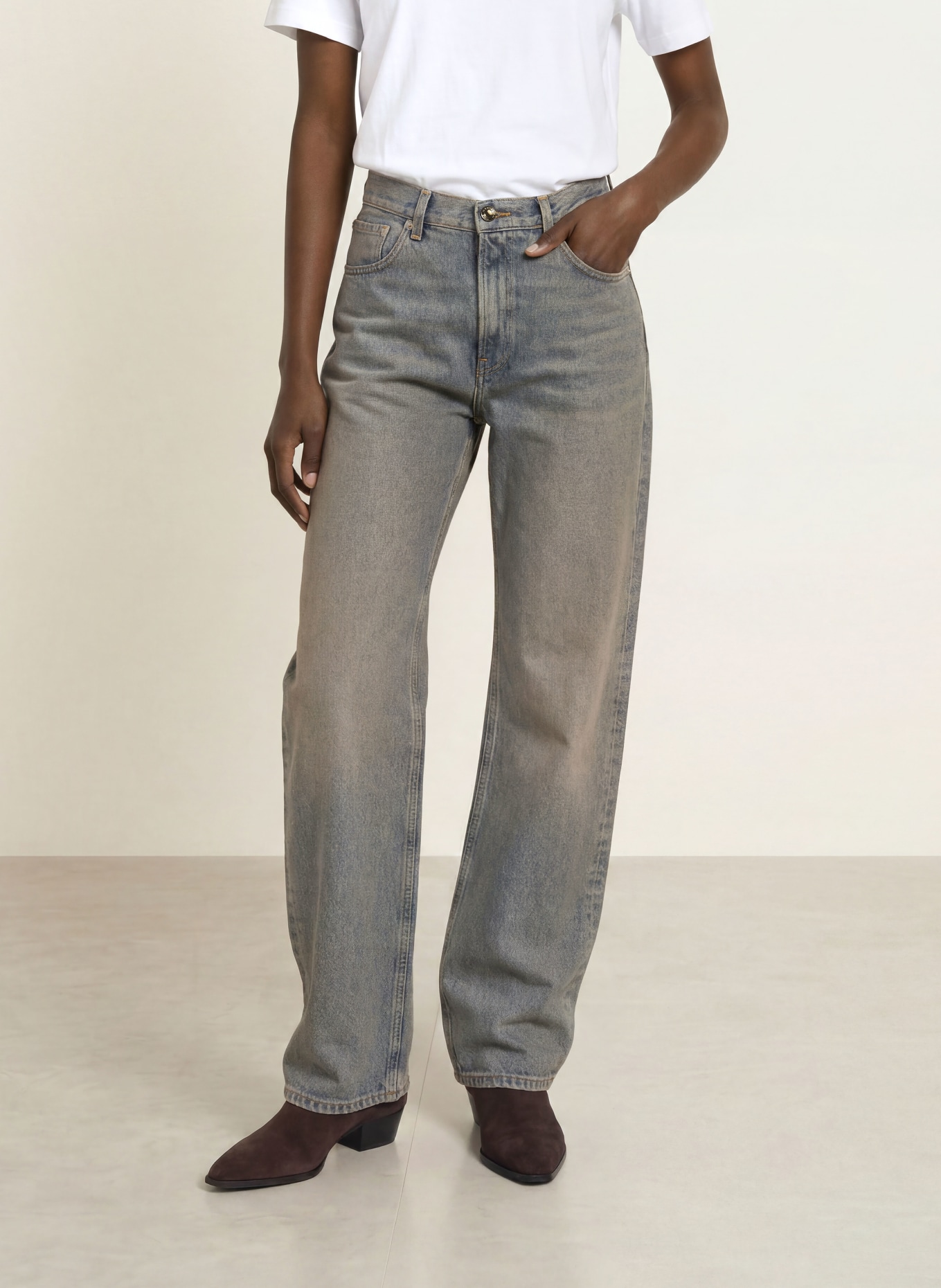 HAIKURE Jeansy flared KOREA: L0940 ZIGGY BLUE