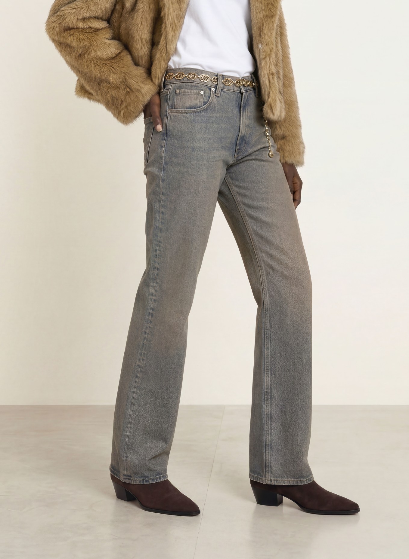 HAIKURE Jeansy flared KOREA: L0940 ZIGGY BLUE