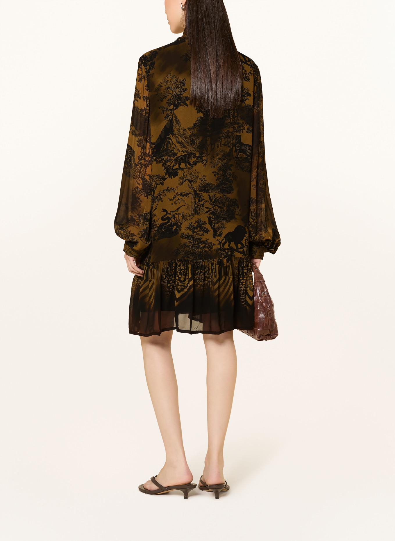 miss goodlife Robe col lavallière: KAKI / NOIR