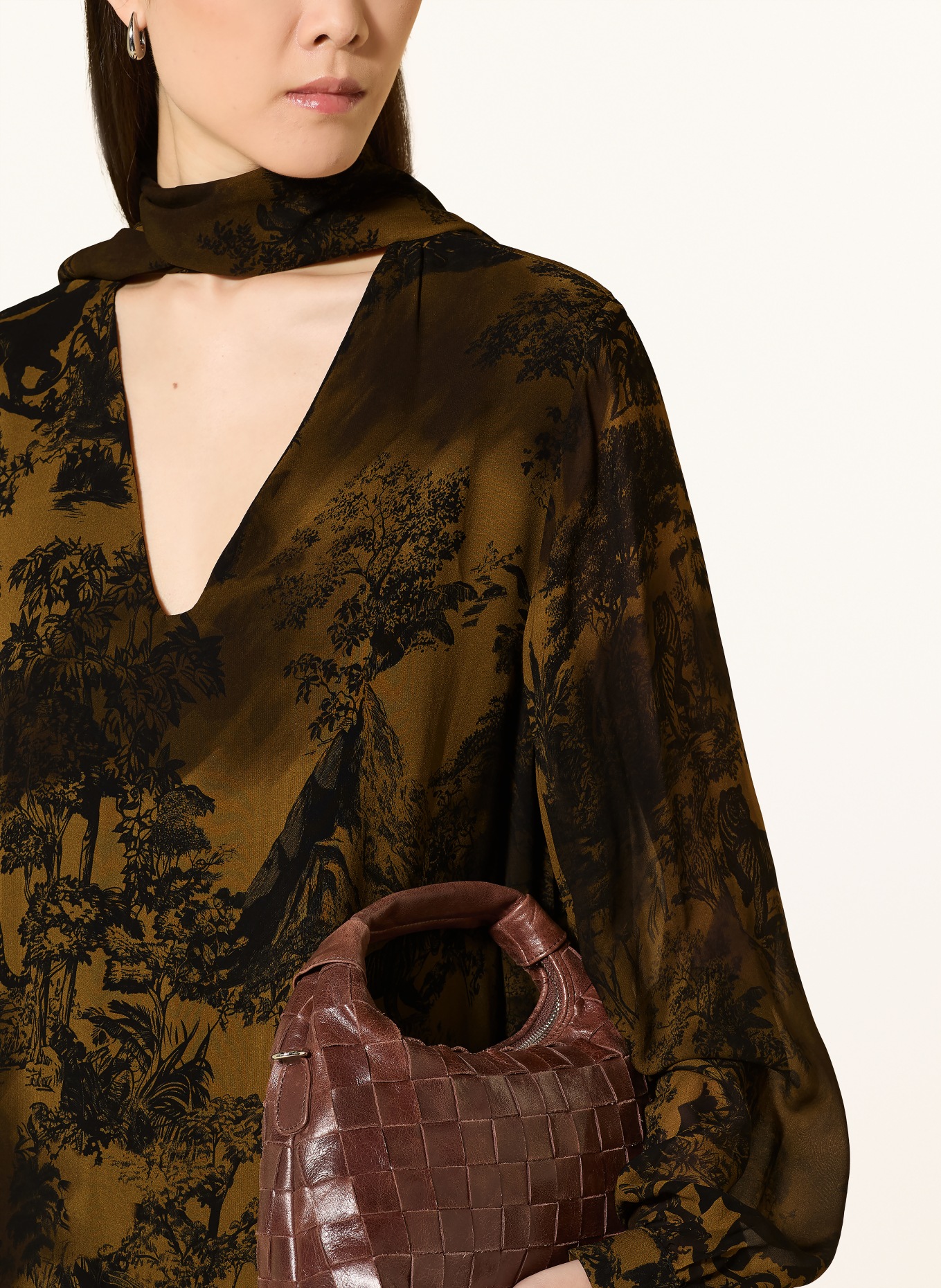 miss goodlife Robe col lavallière: KAKI / NOIR