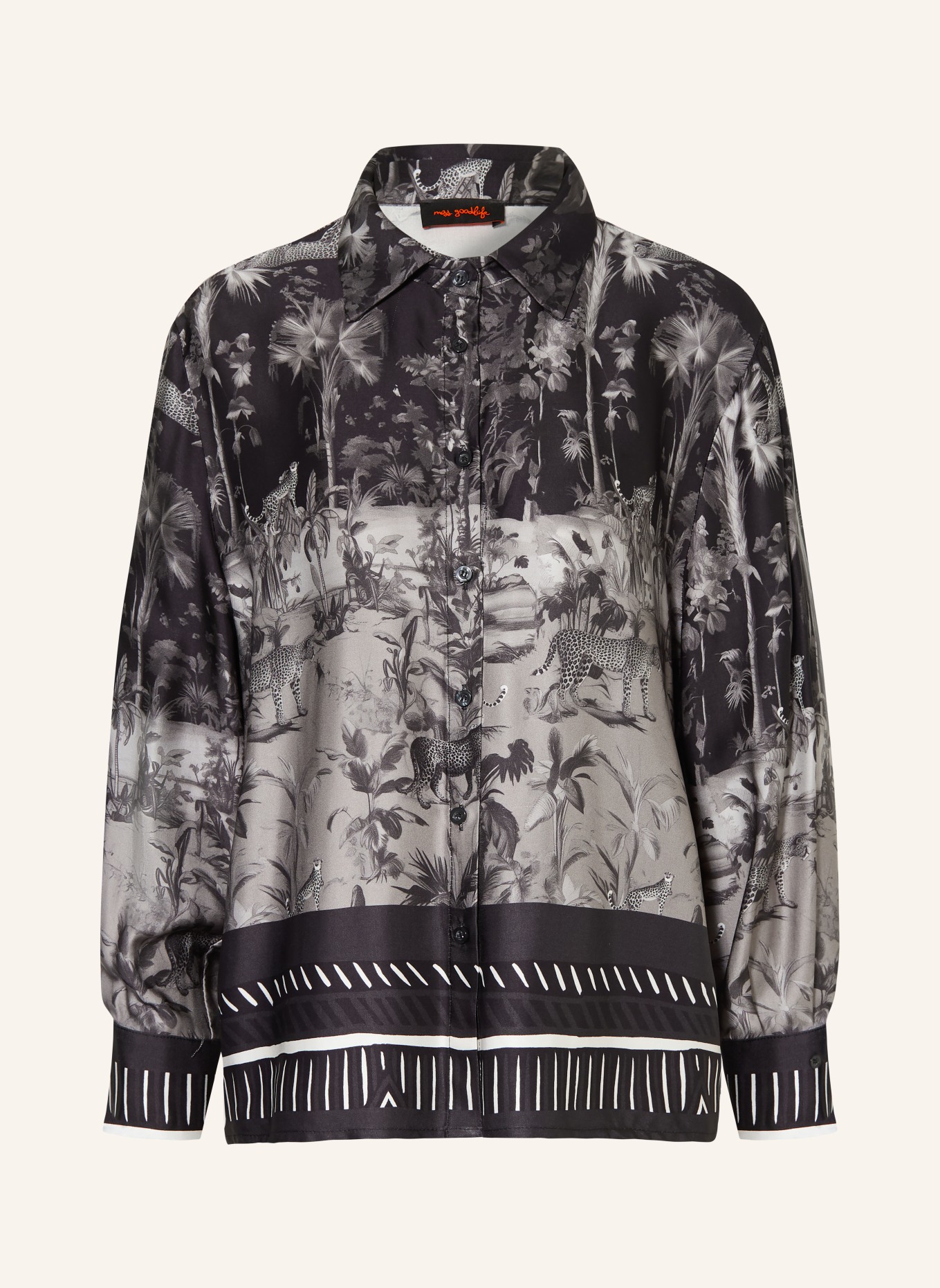miss goodlife Satijnen overhemdblouse: TAUPE / GRIJS / ZWART