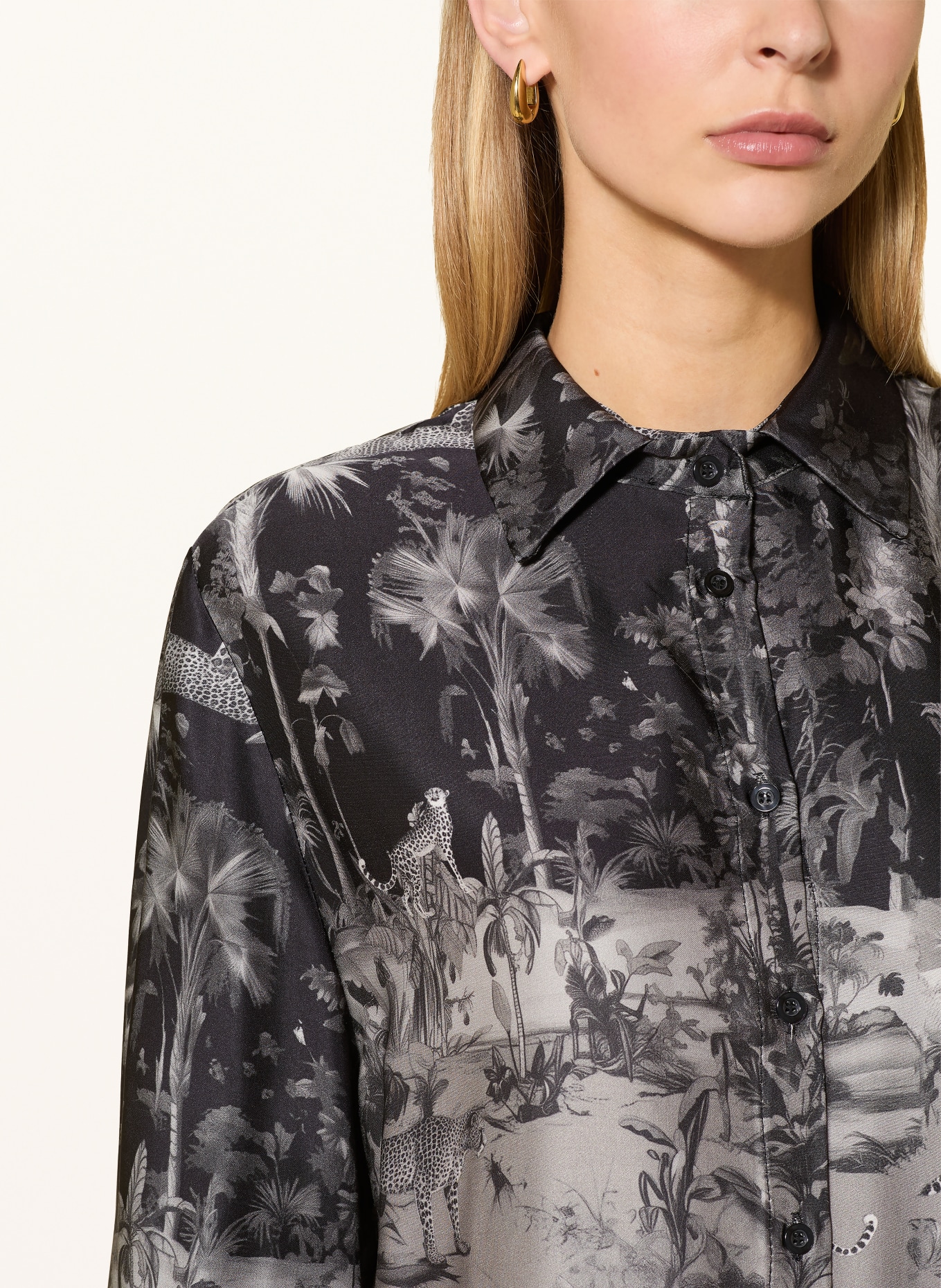 miss goodlife Satijnen overhemdblouse: TAUPE / GRIJS / ZWART