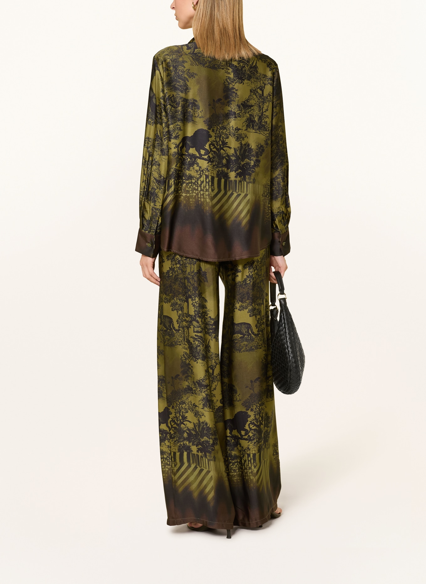 miss goodlife Satijnen overhemdblouse: GROEN / BRUIN / ZWART