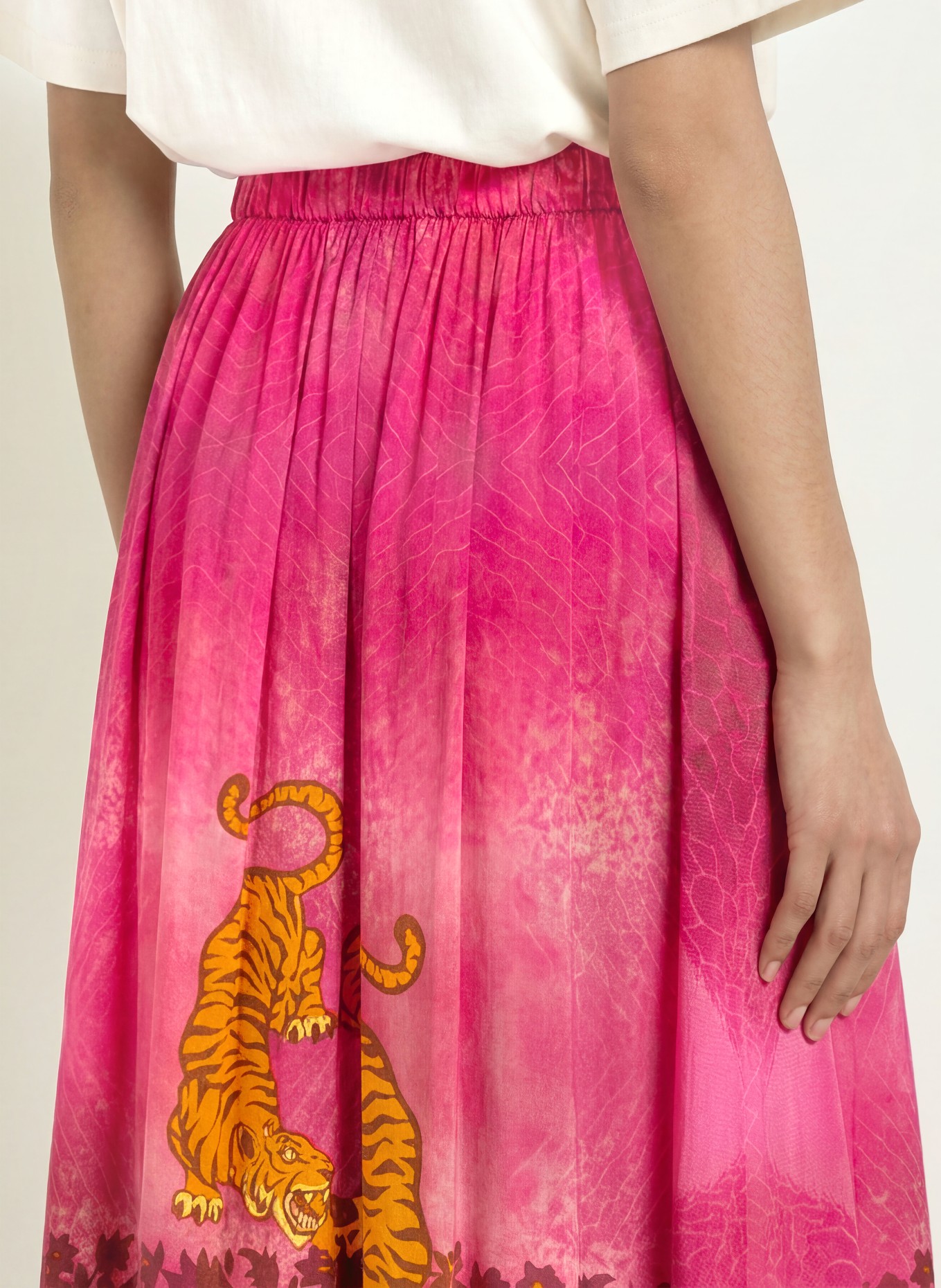 miss goodlife Satinrock: PINK / BRAUN / ORANGE