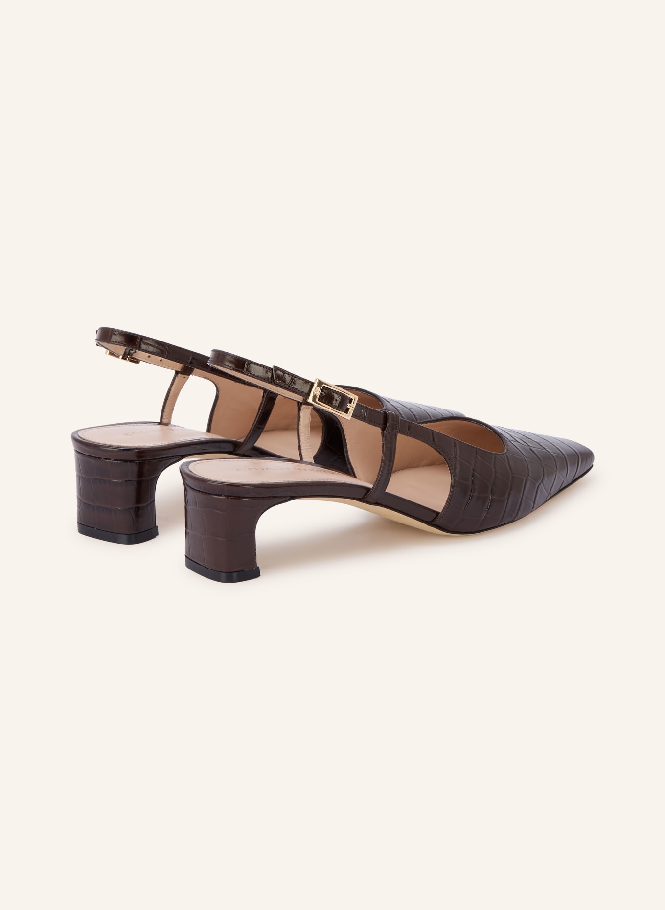STUART WEITZMAN BABY BABETTE Slingback pumps: BROWN / DARK BROWN