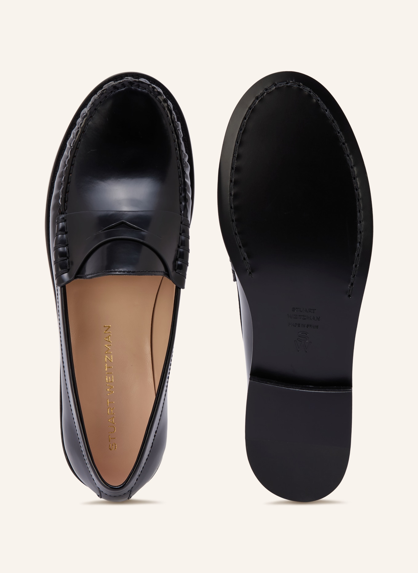 STUART WEITZMAN LOTTIE Penny loafer: BLACK