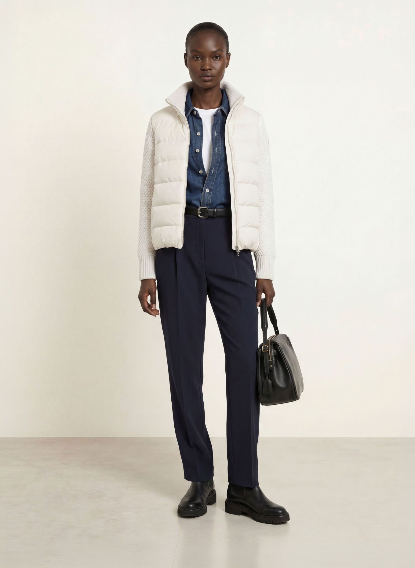 PARAJUMPERS Daunenjacke MOOONIE 2.0 im Materialmix: CREME