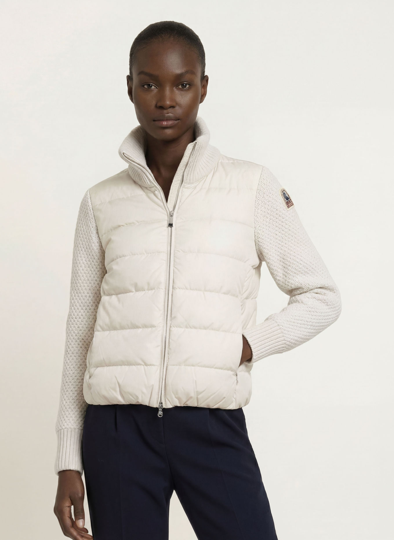 PARAJUMPERS Daunenjacke MOOONIE 2.0 im Materialmix: CREME