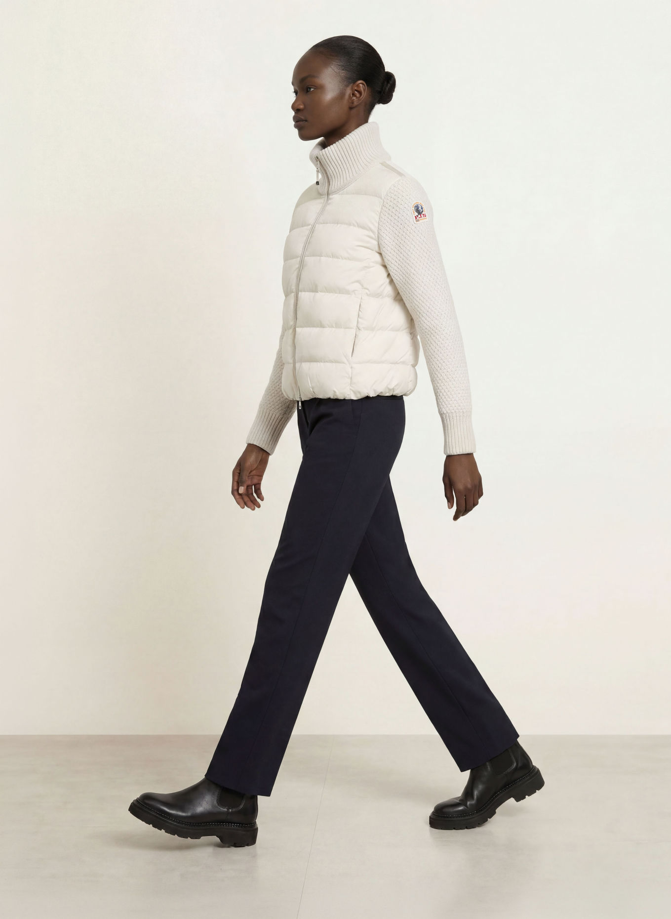 PARAJUMPERS Daunenjacke MOOONIE 2.0 im Materialmix: CREME
