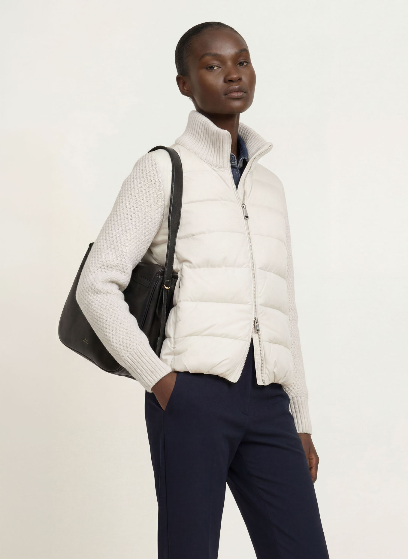 PARAJUMPERS Daunenjacke MOOONIE 2.0 im Materialmix: CREME