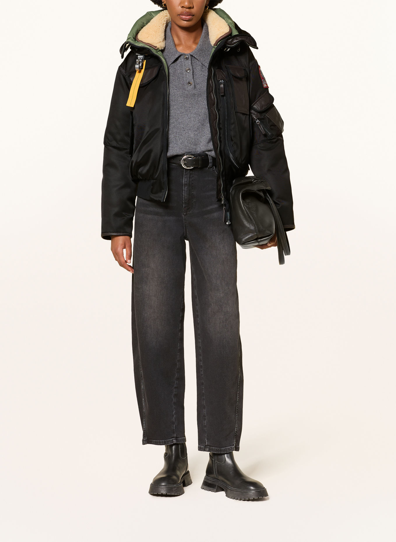 PARAJUMPERS Daunenblouson GOBI 20TH: SCHWARZ / DUNKELBRAUN / OLIV