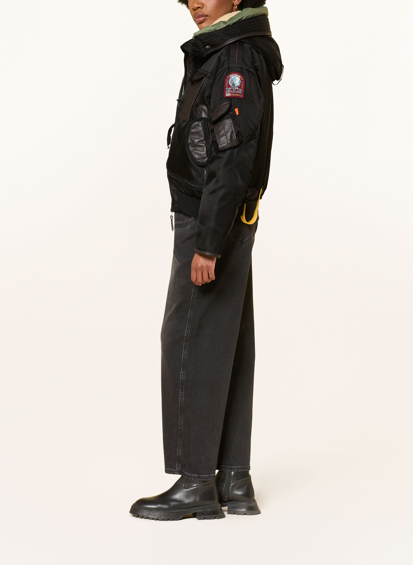 PARAJUMPERS Daunenblouson GOBI 20TH: SCHWARZ / DUNKELBRAUN / OLIV