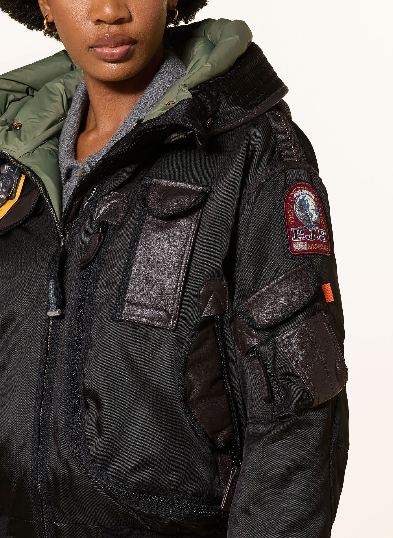 PARAJUMPERS Daunenblouson GOBI 20TH: SCHWARZ / DUNKELBRAUN / OLIV