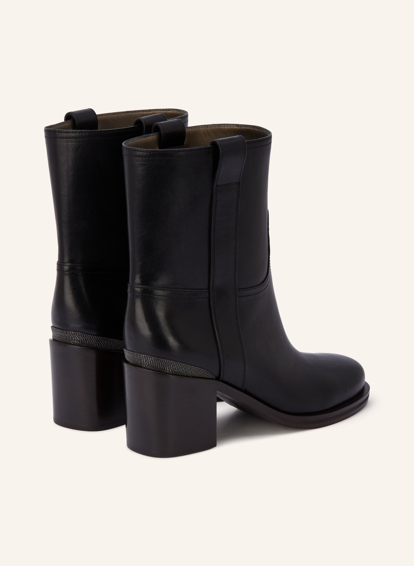 BRUNELLO CUCINELLI Boots mit Schmucksteinen: SCHWARZ / PLATIN