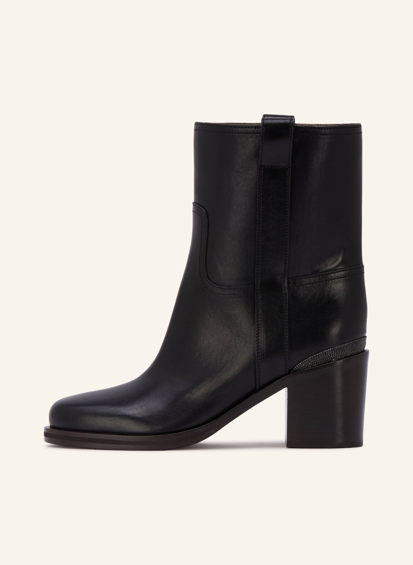 BRUNELLO CUCINELLI Boots mit Schmucksteinen: SCHWARZ / PLATIN