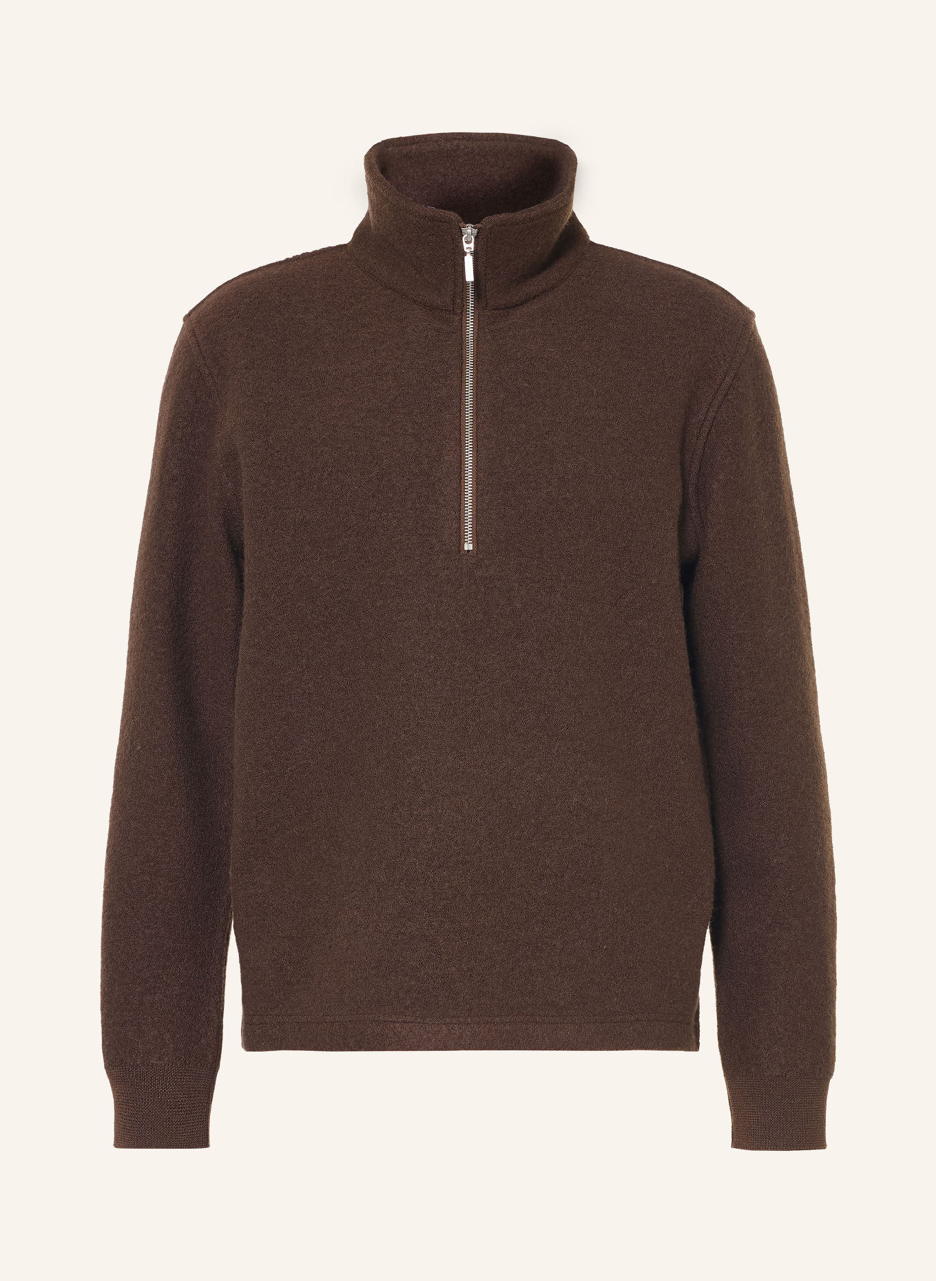PAUL Half-zip sweater: DARK BROWN