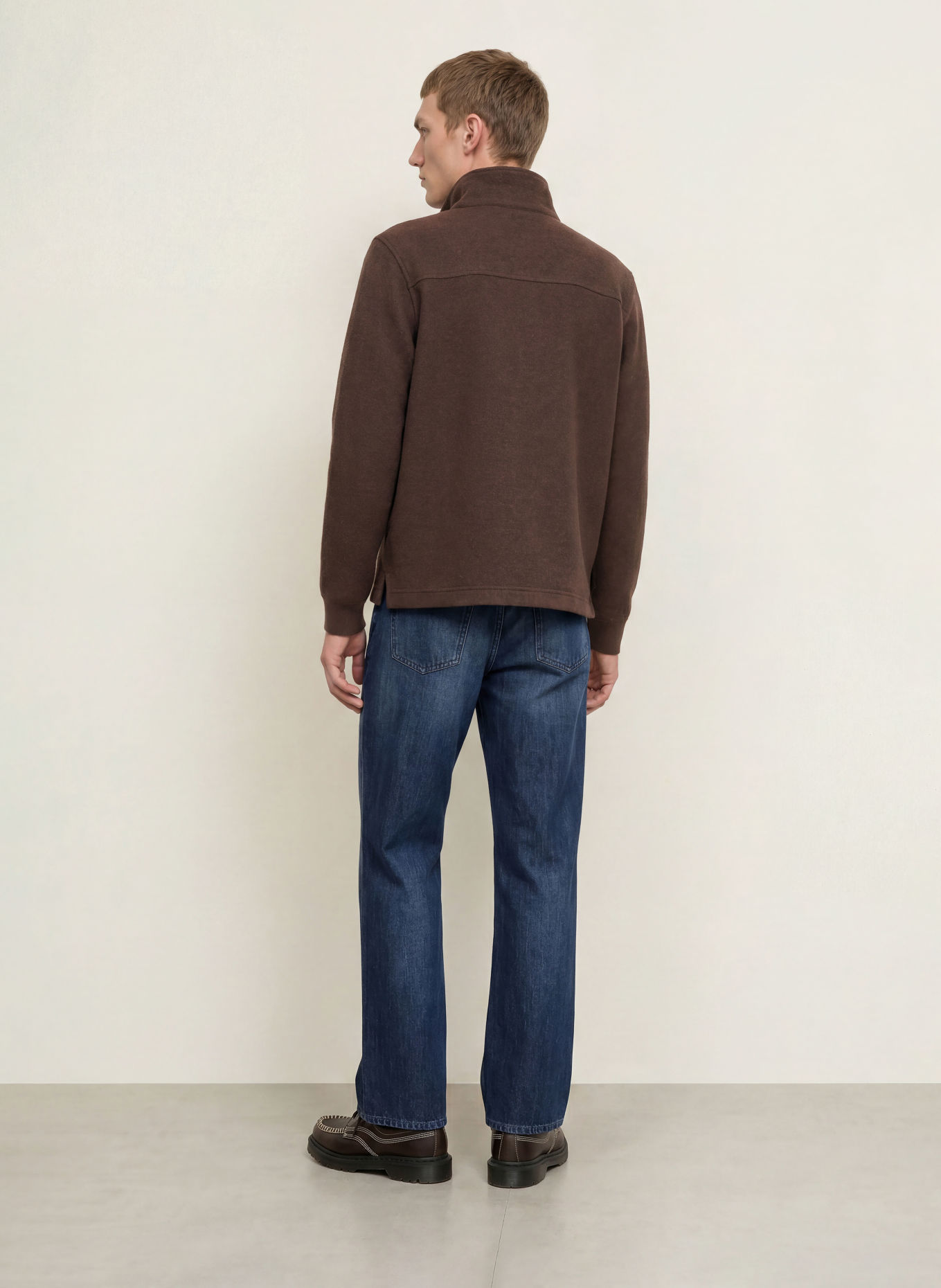 PAUL Half-zip sweater: DARK BROWN