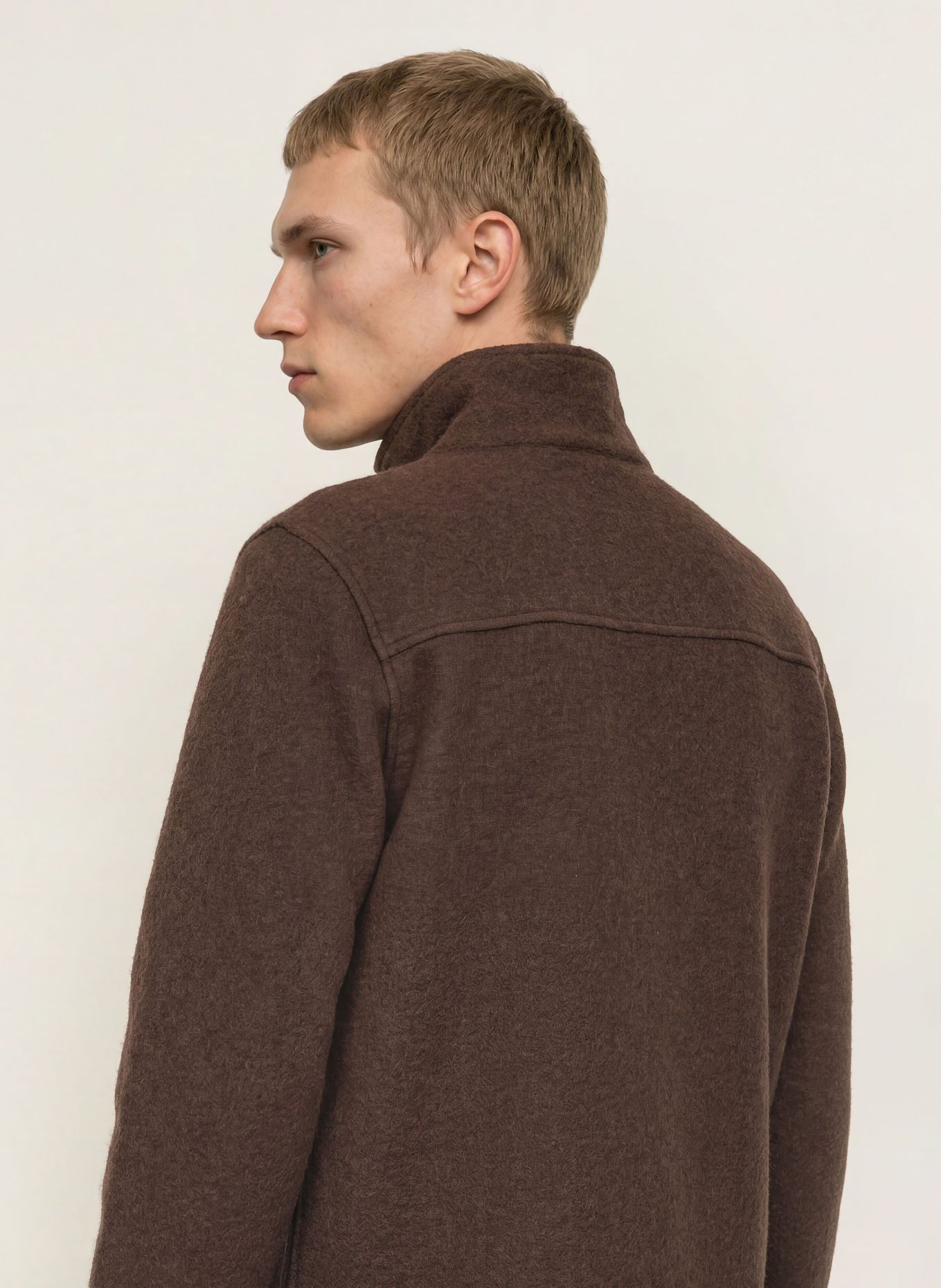 PAUL Half-zip sweater: DARK BROWN