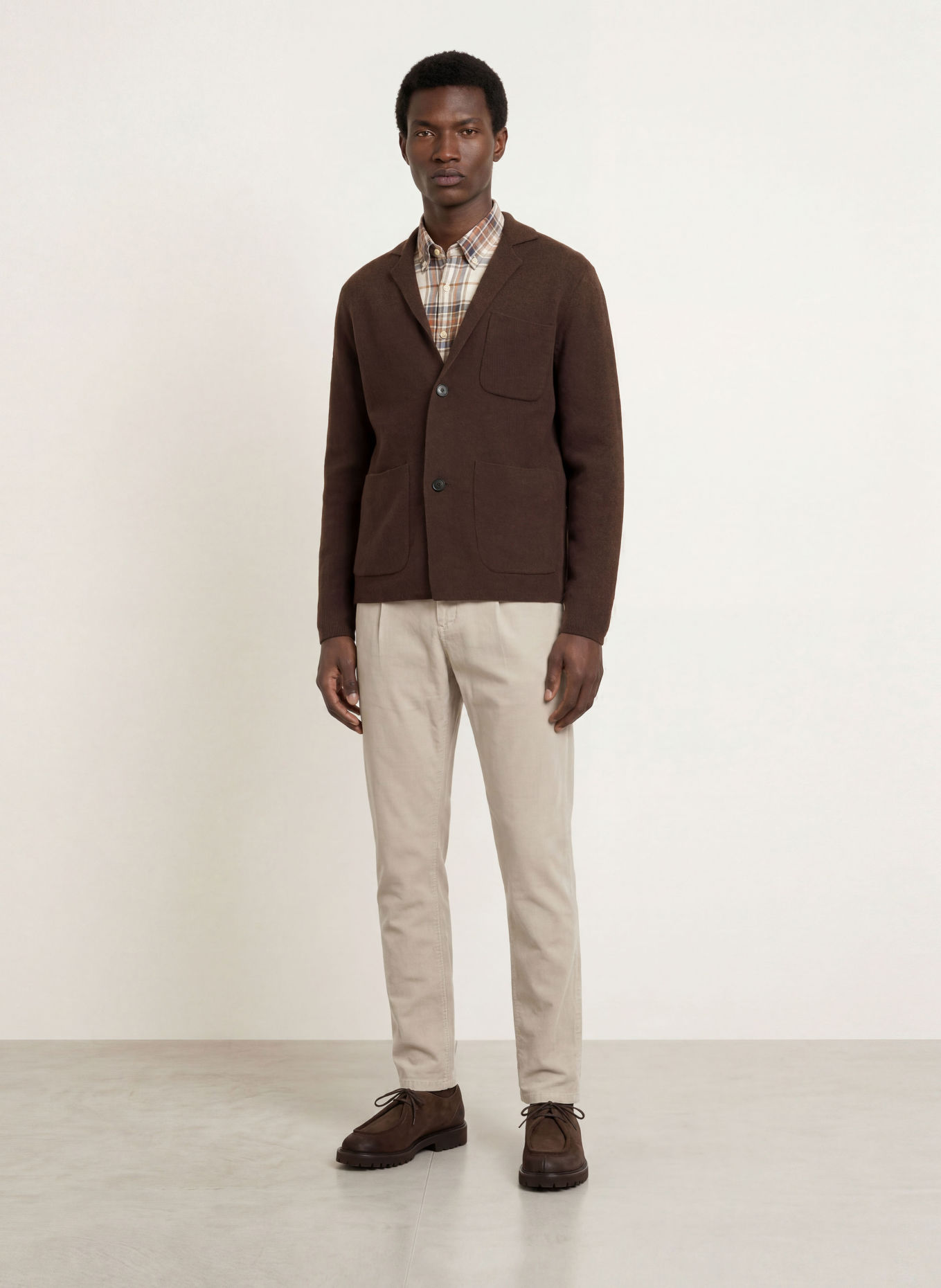 STROKESMAN'S Dzianinowa marynarka o kroju slim fit: CIEMNOBRĄZOWY