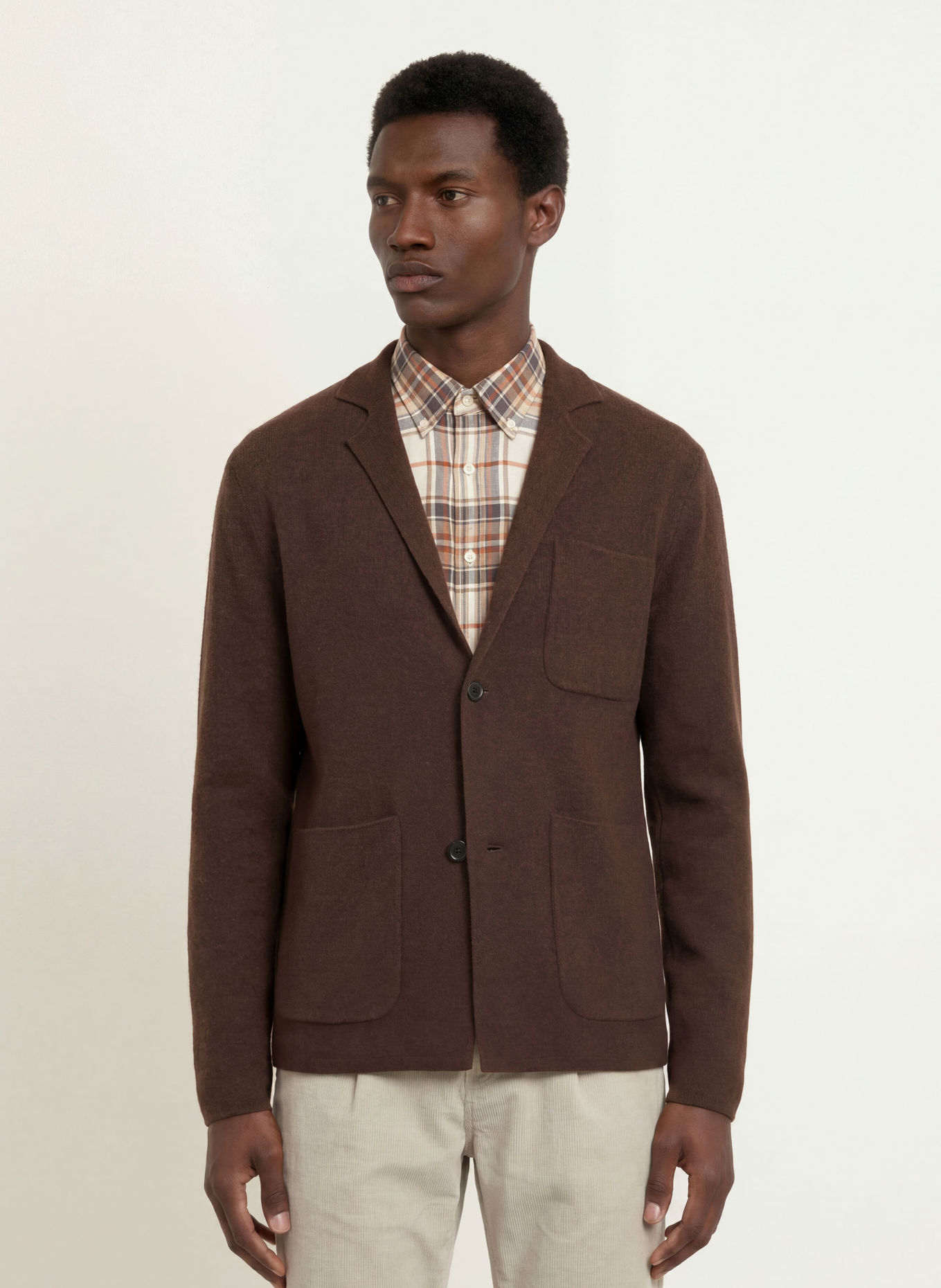 STROKESMAN'S Dzianinowa marynarka o kroju slim fit: CIEMNOBRĄZOWY