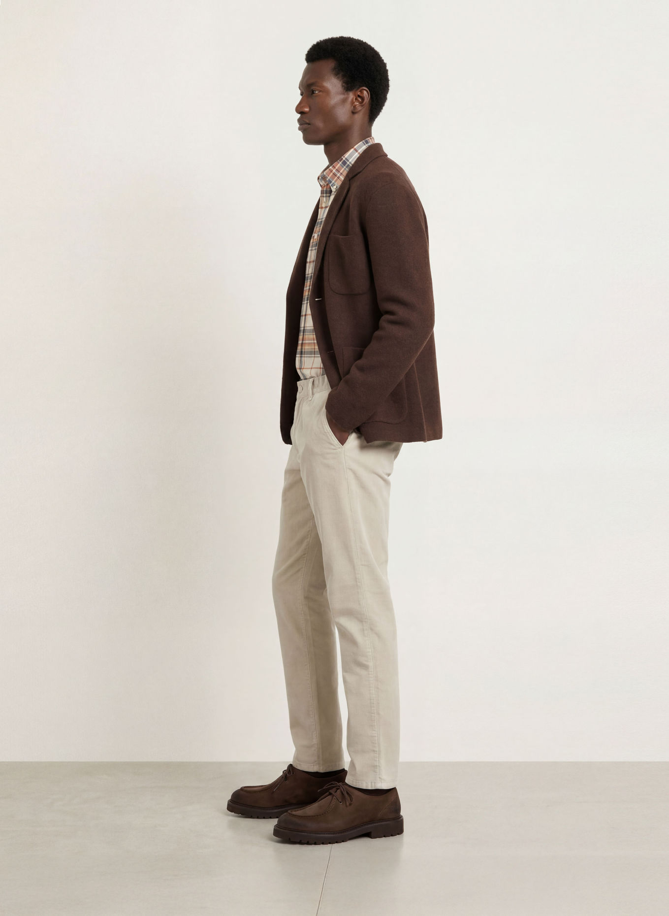 STROKESMAN'S Dzianinowa marynarka o kroju slim fit: CIEMNOBRĄZOWY