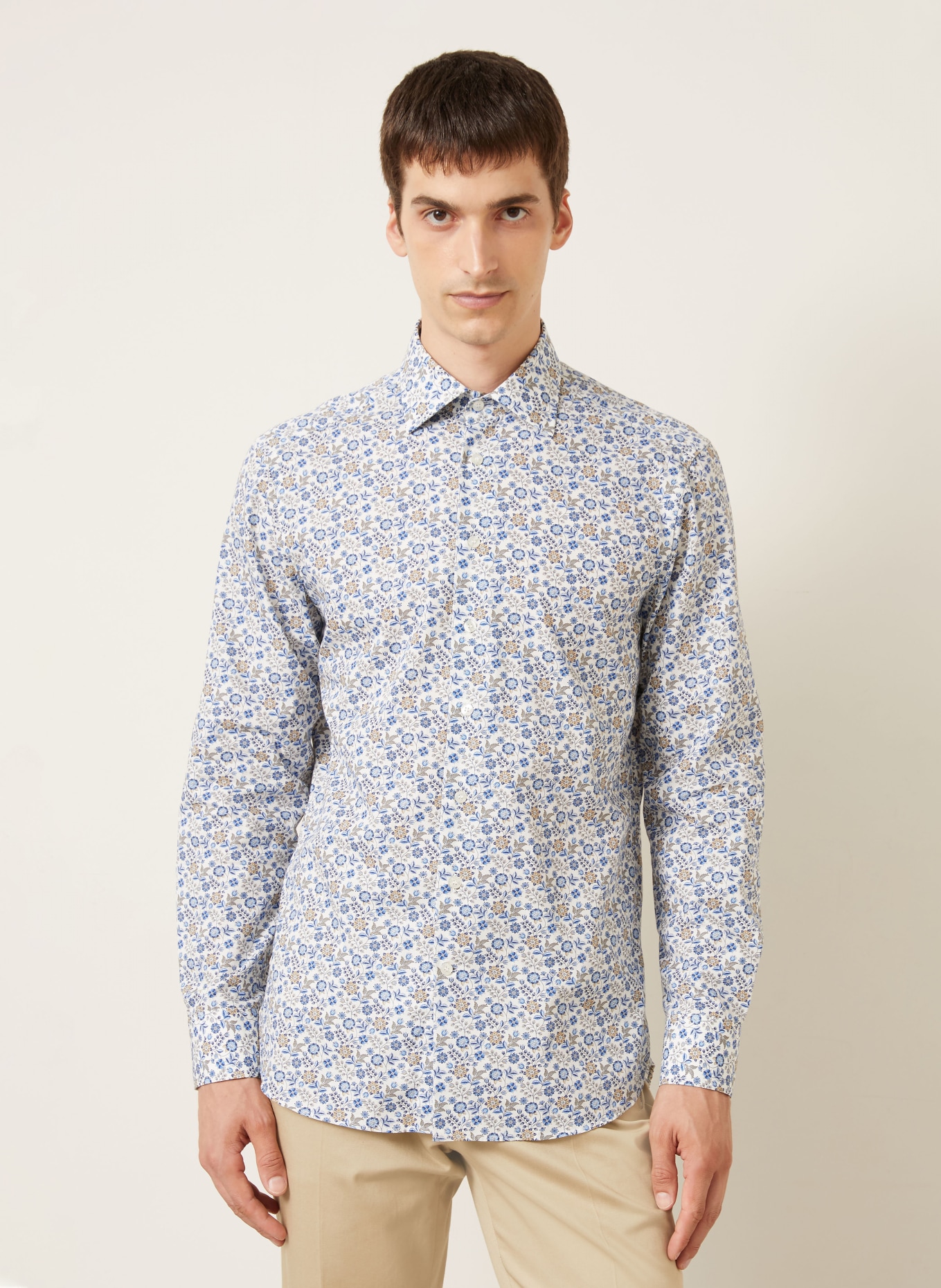 ETRO Hemd Regular Fit: BLAU / BEIGE / WEISS