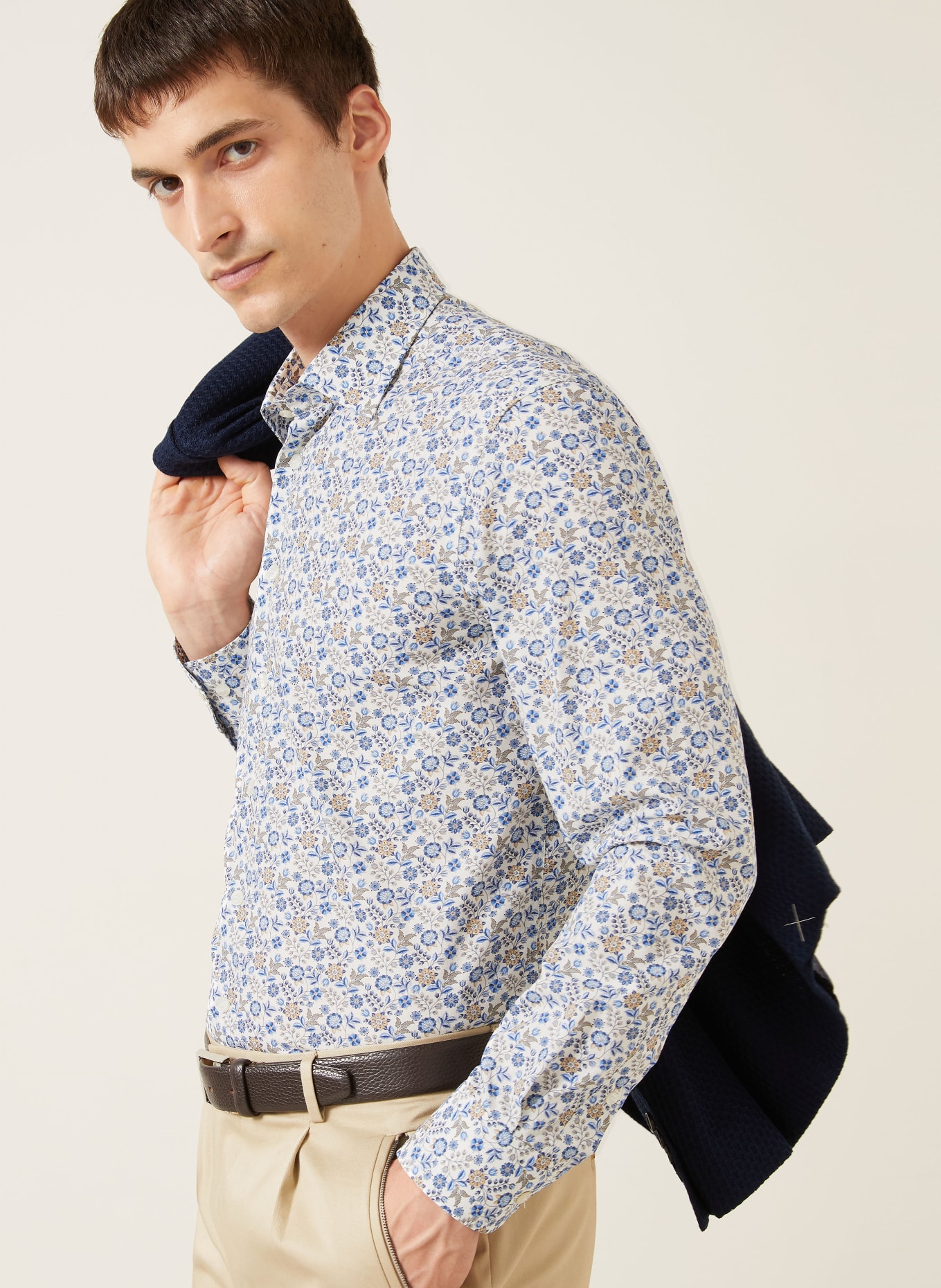 ETRO Hemd Regular Fit: BLAU / BEIGE / WEISS