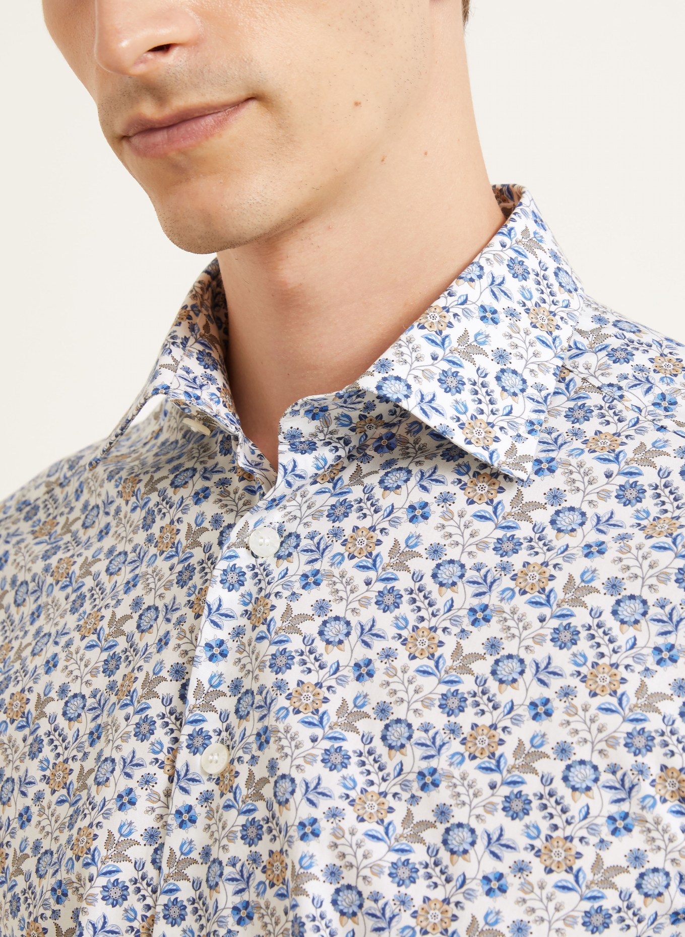 ETRO Hemd Regular Fit: BLAU / BEIGE / WEISS