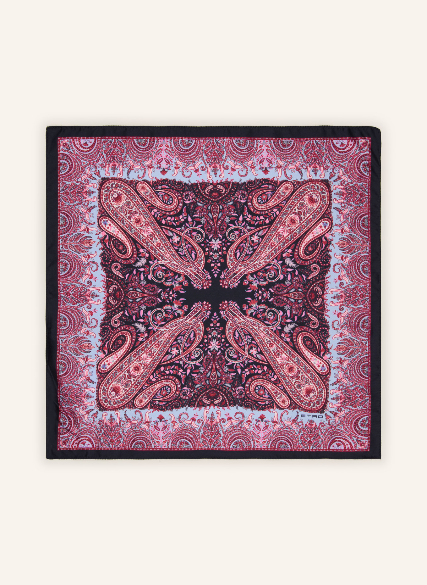 ETRO Pocket square: DARK RED / LIGHT BLUE / DARK BLUE