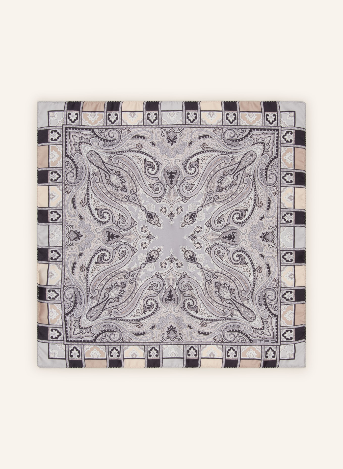 ETRO Pocket square: BEIGE / LIGHT GRAY / DARK BLUE