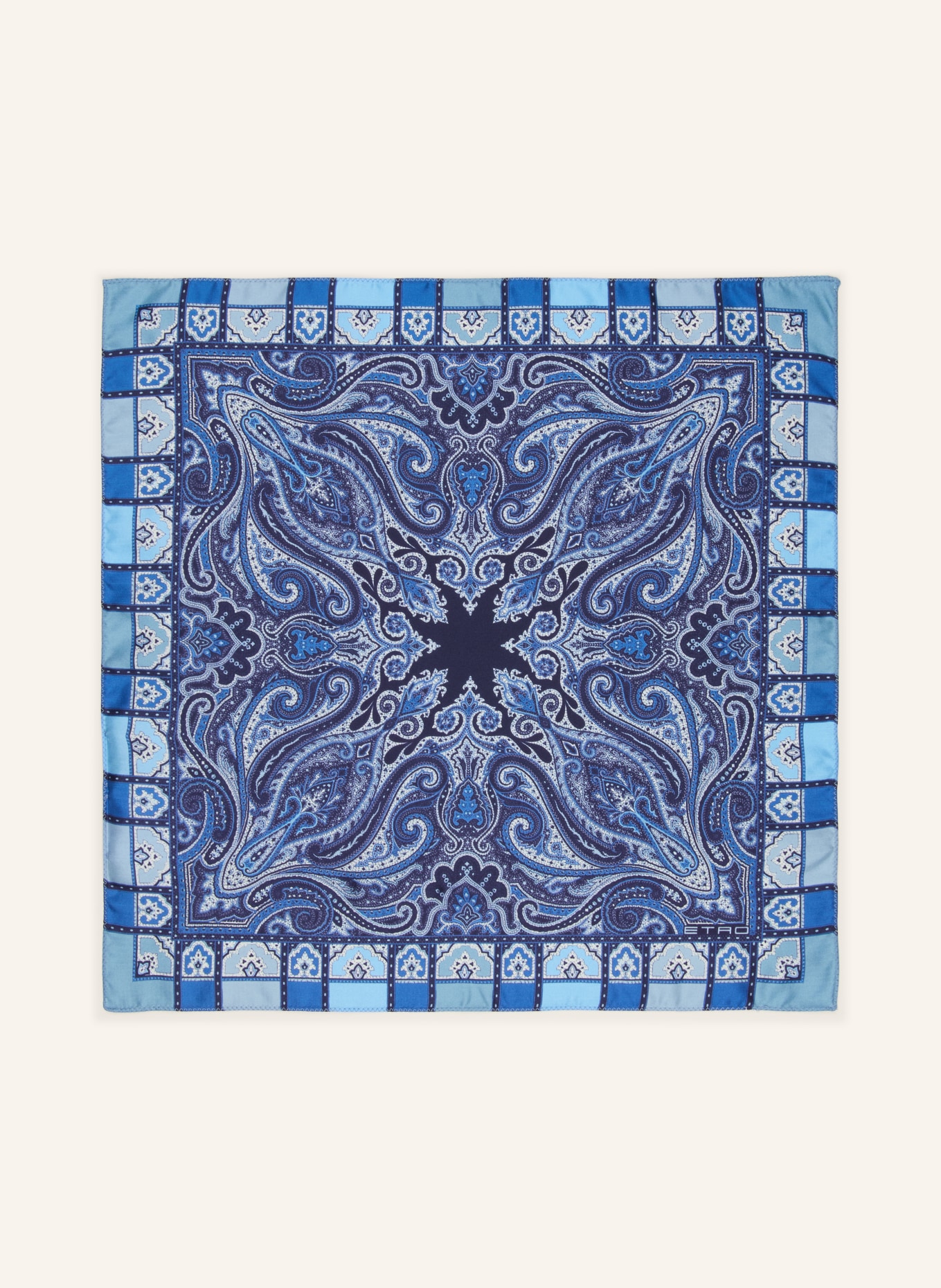 ETRO Pocket square: LIGHT BLUE / DARK BLUE