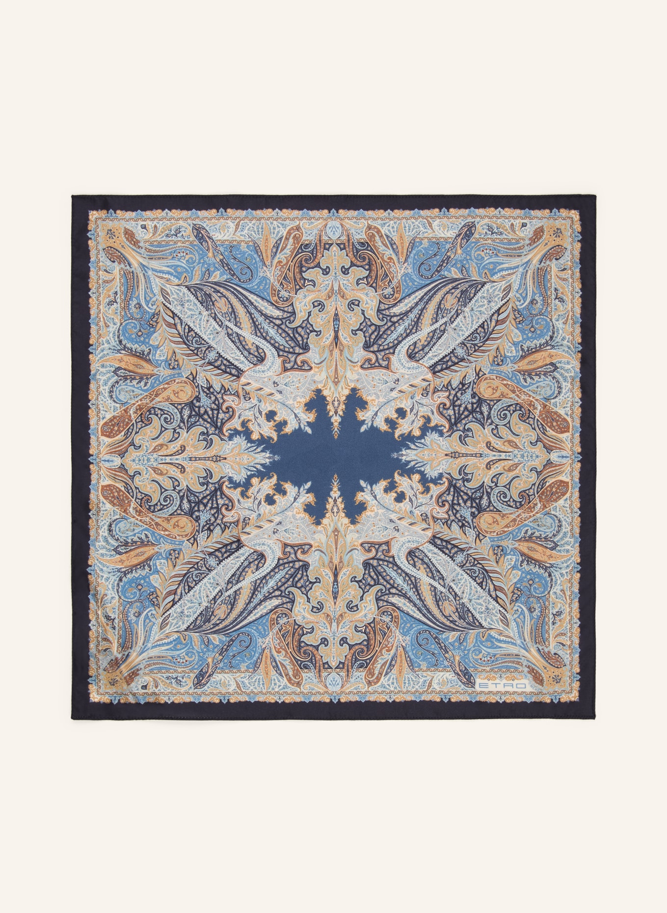 ETRO Pocket square: DARK BLUE / BEIGE / LIGHT BLUE