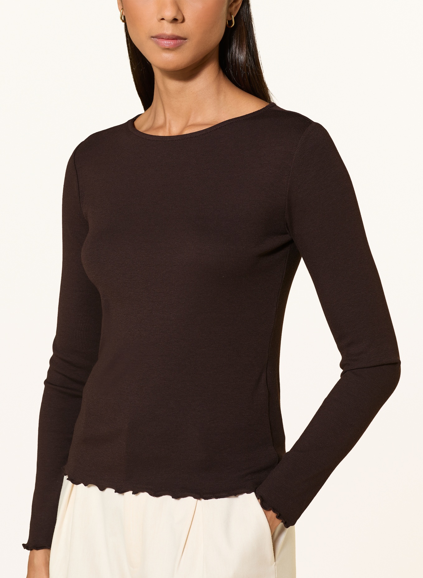 darling harbour Long-sleeve shirt: DARK BROWN