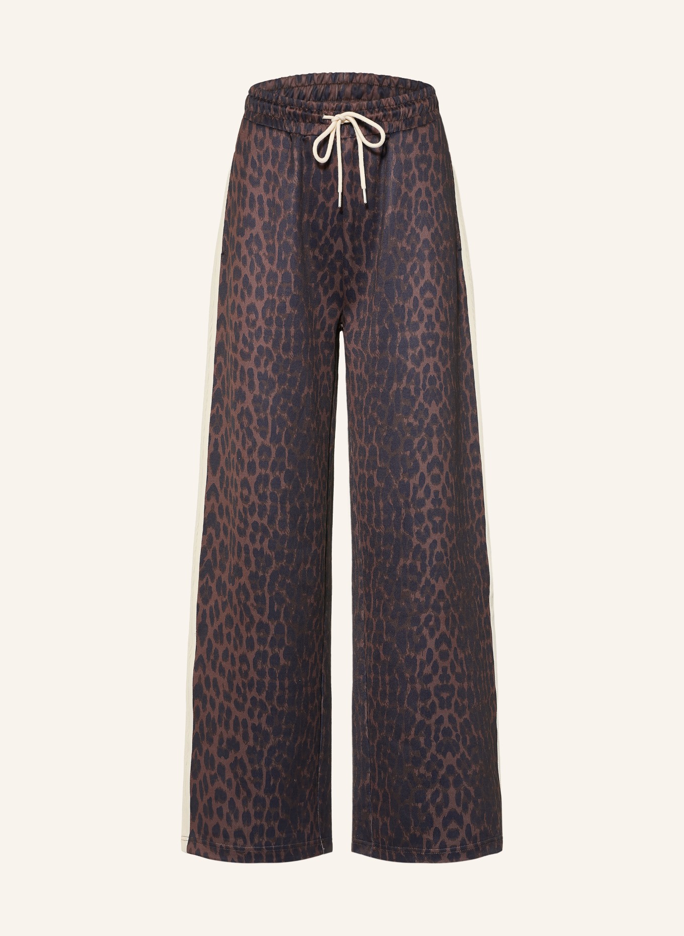 OH APRIL KAEL Track Pants with Galon Stripes: DARK BROWN / CREAM / BLACK