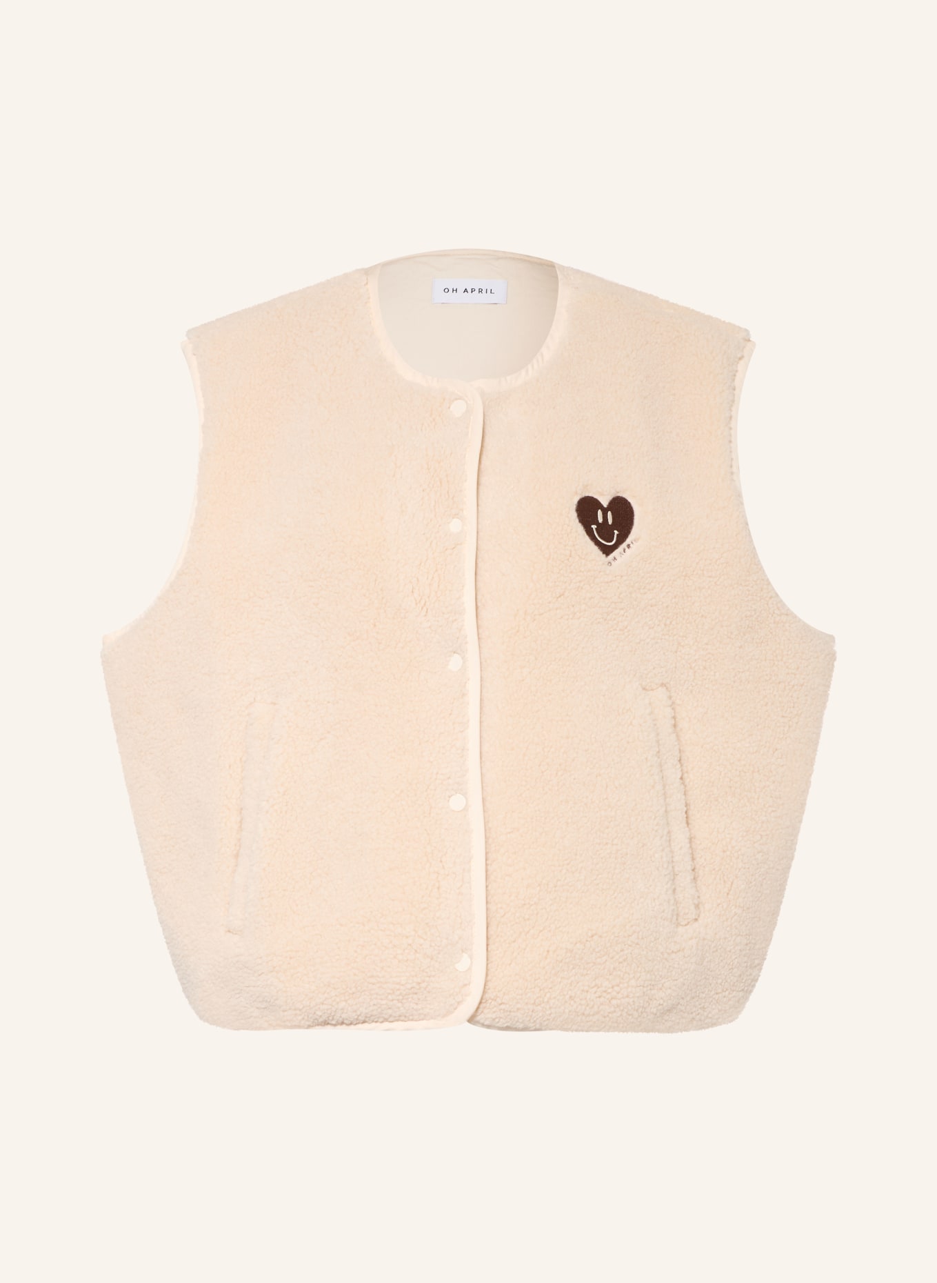 OH APRIL MAGNOLIA Teddy Fur Vest: CREAM