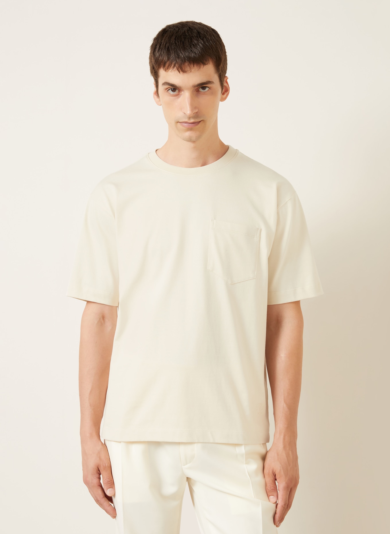 RALPH LAUREN PURPLE LABEL T-shirt: CRÈME