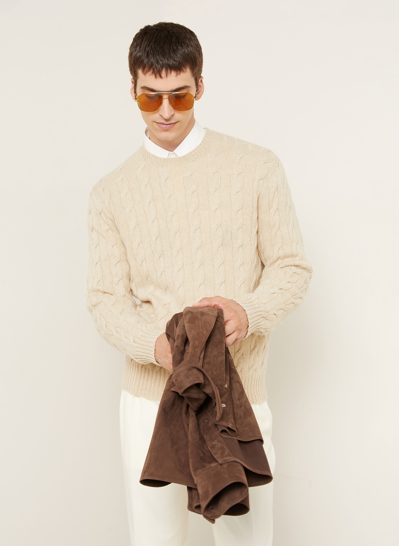 RALPH LAUREN PURPLE LABEL Pull en cachemire: BEIGE