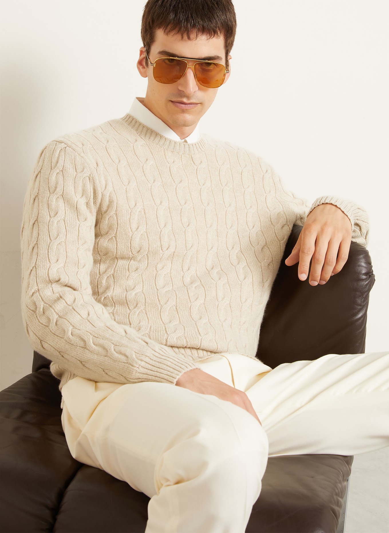 RALPH LAUREN PURPLE LABEL Pull en cachemire: BEIGE
