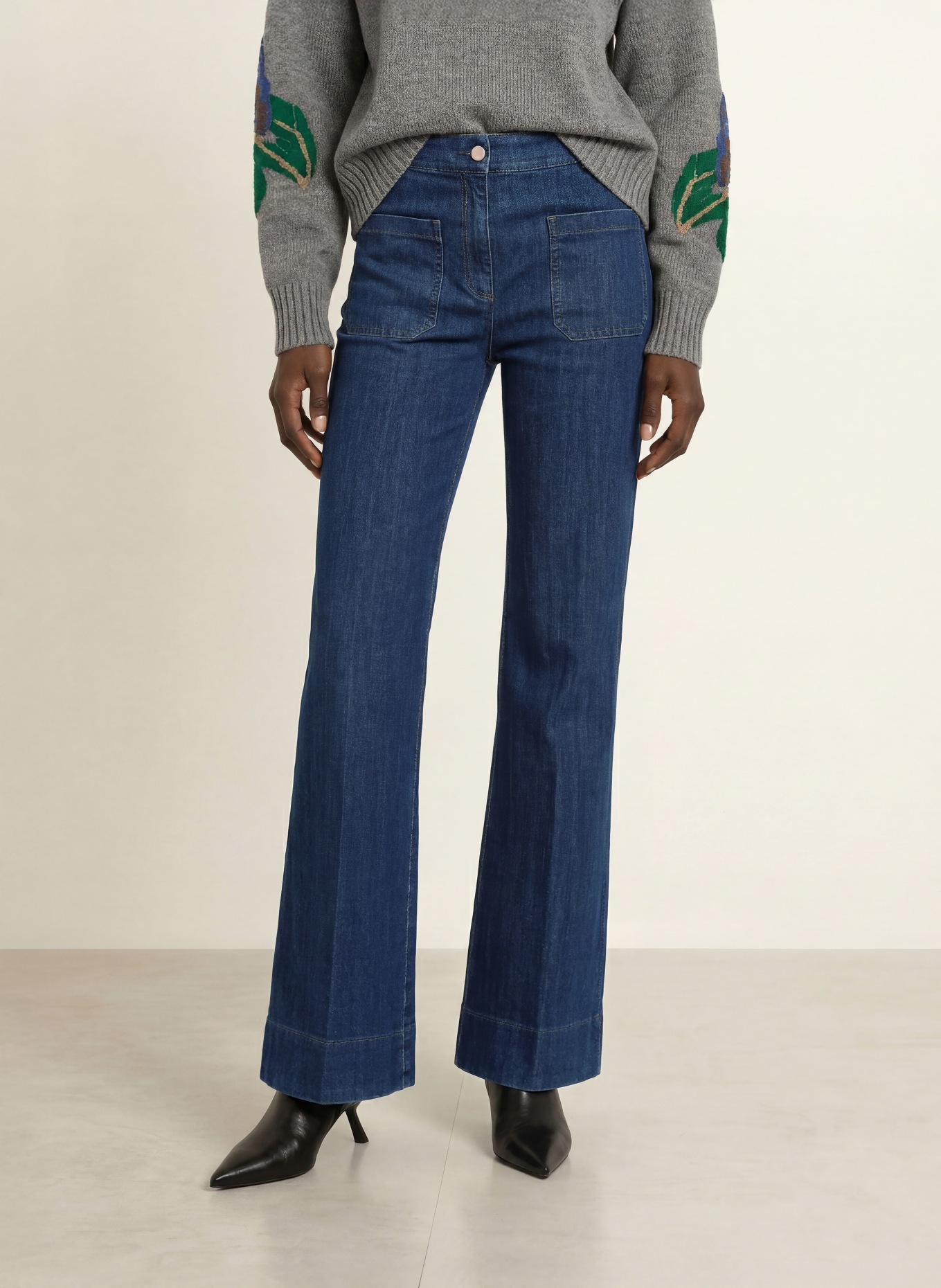 SEM PER LEI Flared jeans: 185 denim