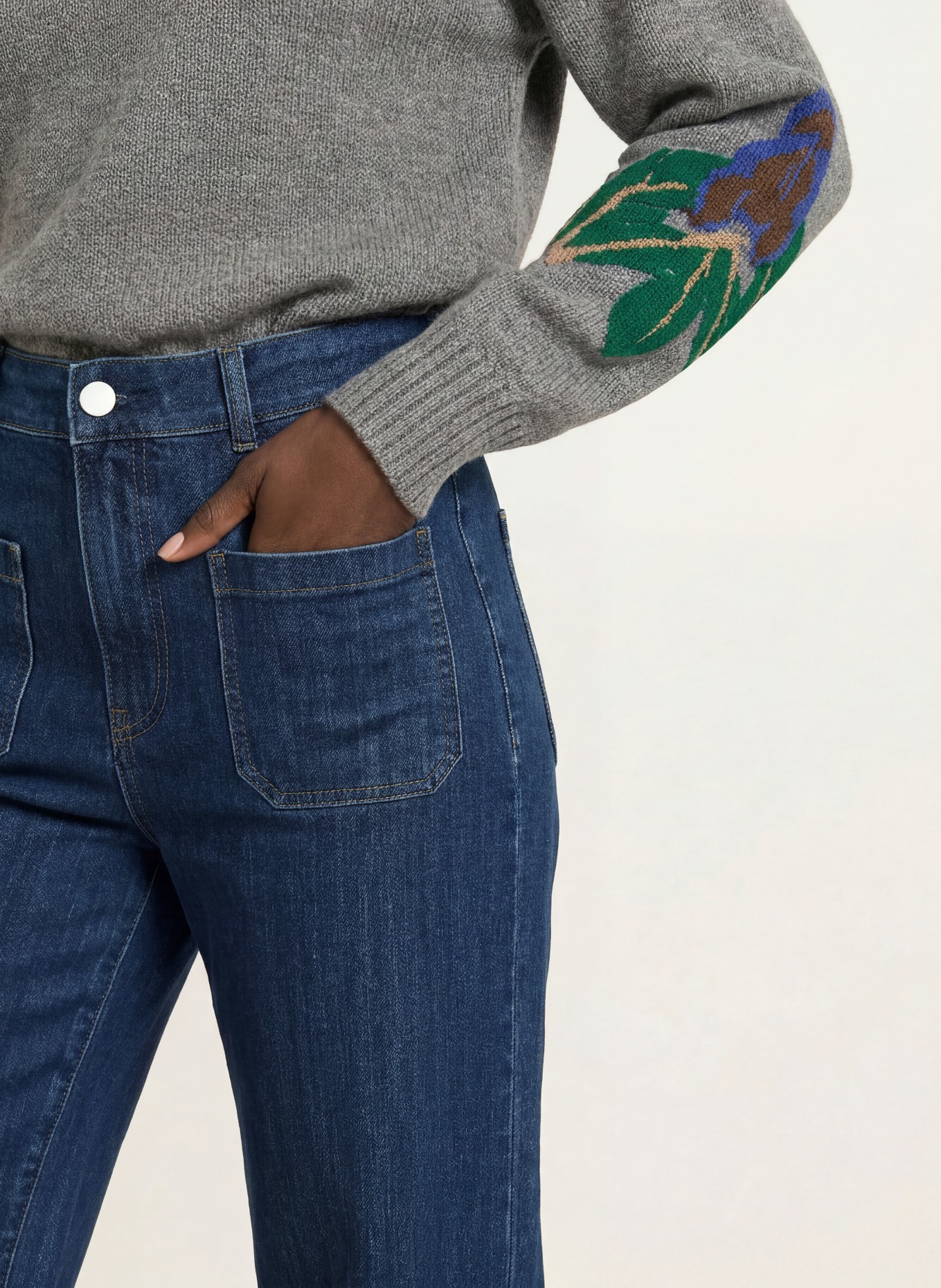 SEM PER LEI Flared jeans: 185 denim