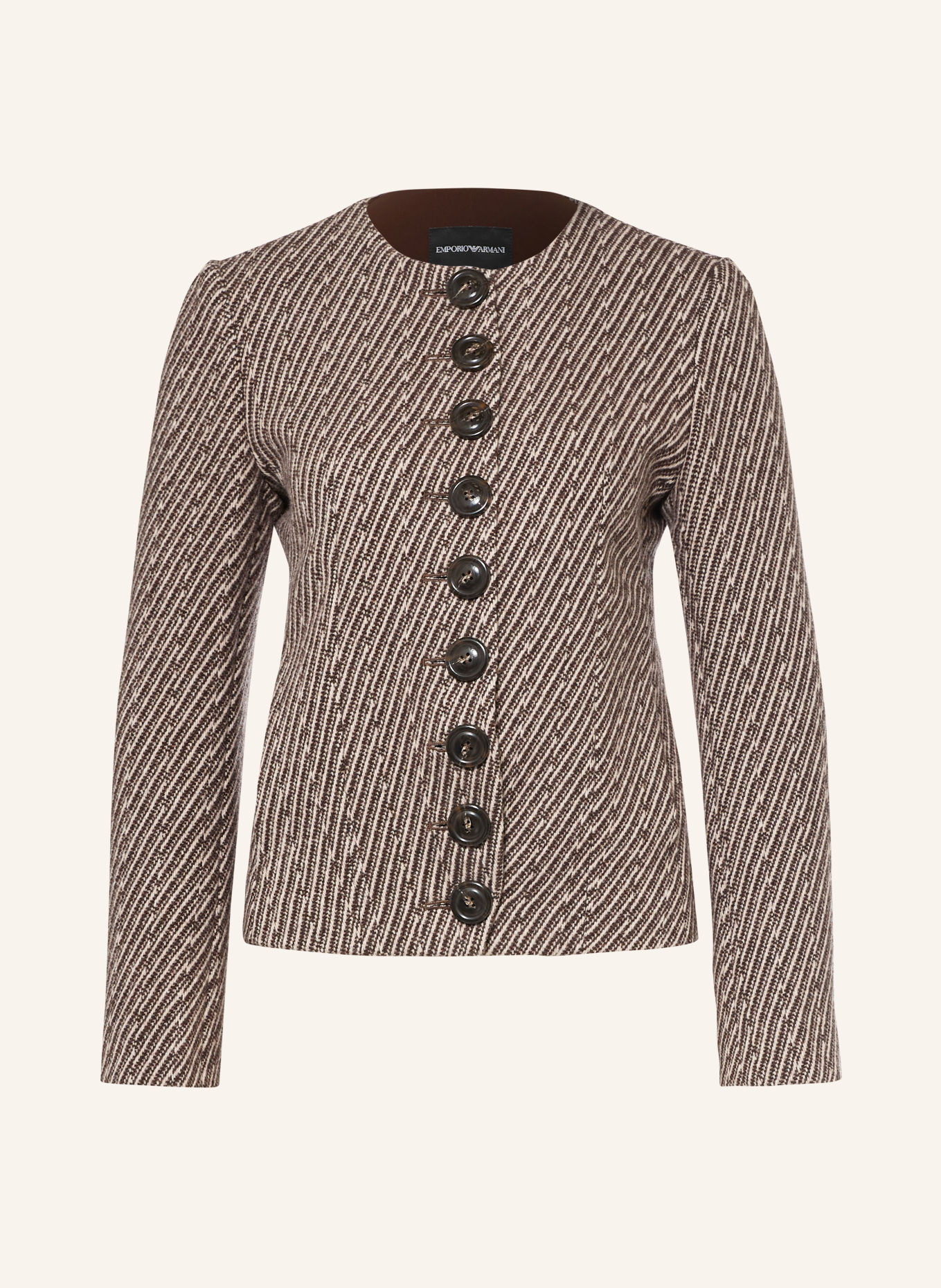 EMPORIO ARMANI Jacke: BEIGE / DUNKELBRAUN