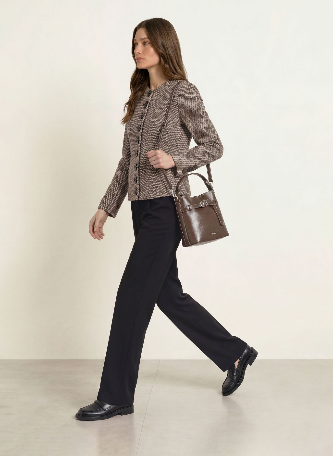 EMPORIO ARMANI Jacke: BEIGE / DUNKELBRAUN