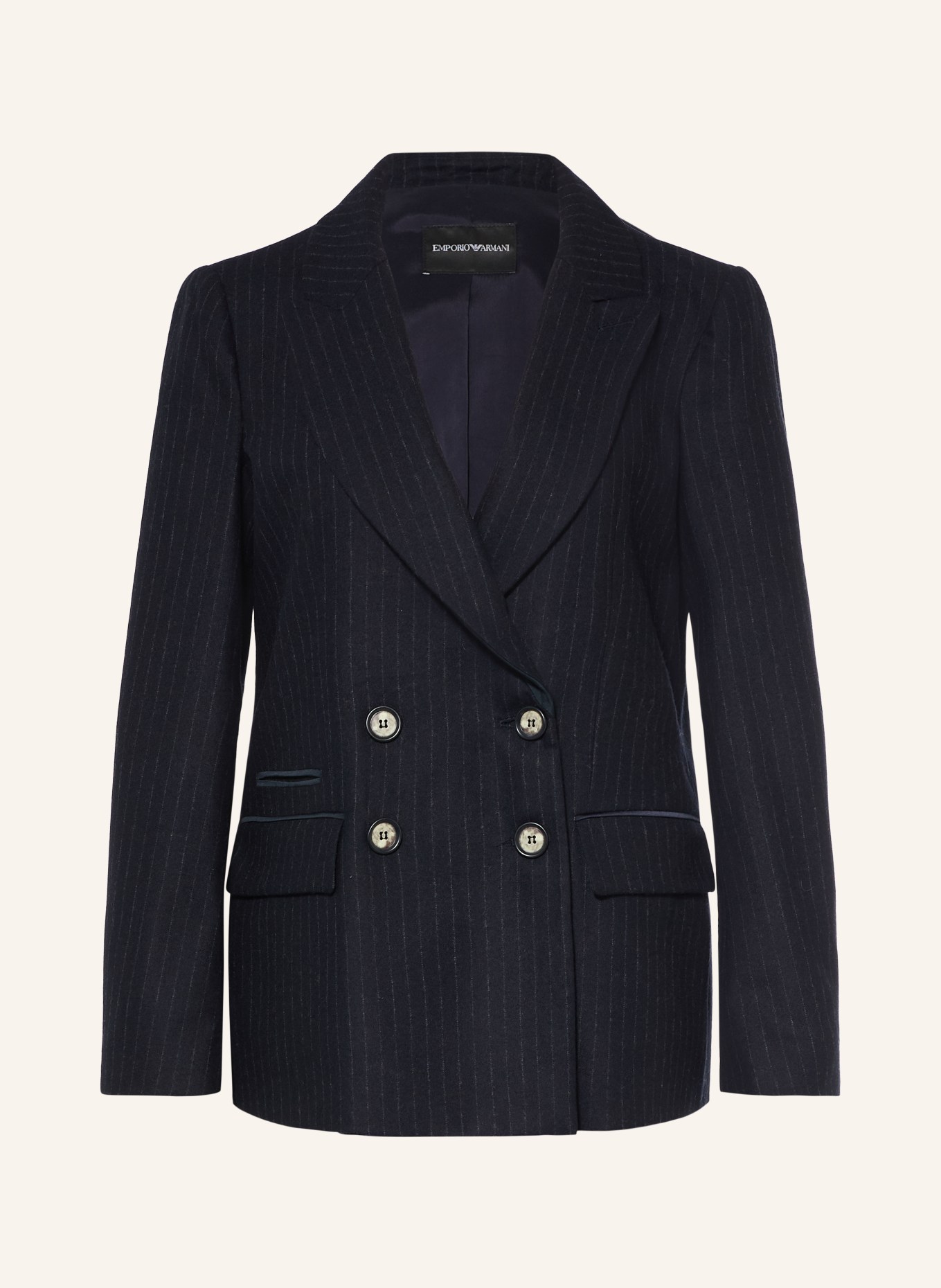 EMPORIO ARMANI Blazer: MØRKEBLÅ / HVID