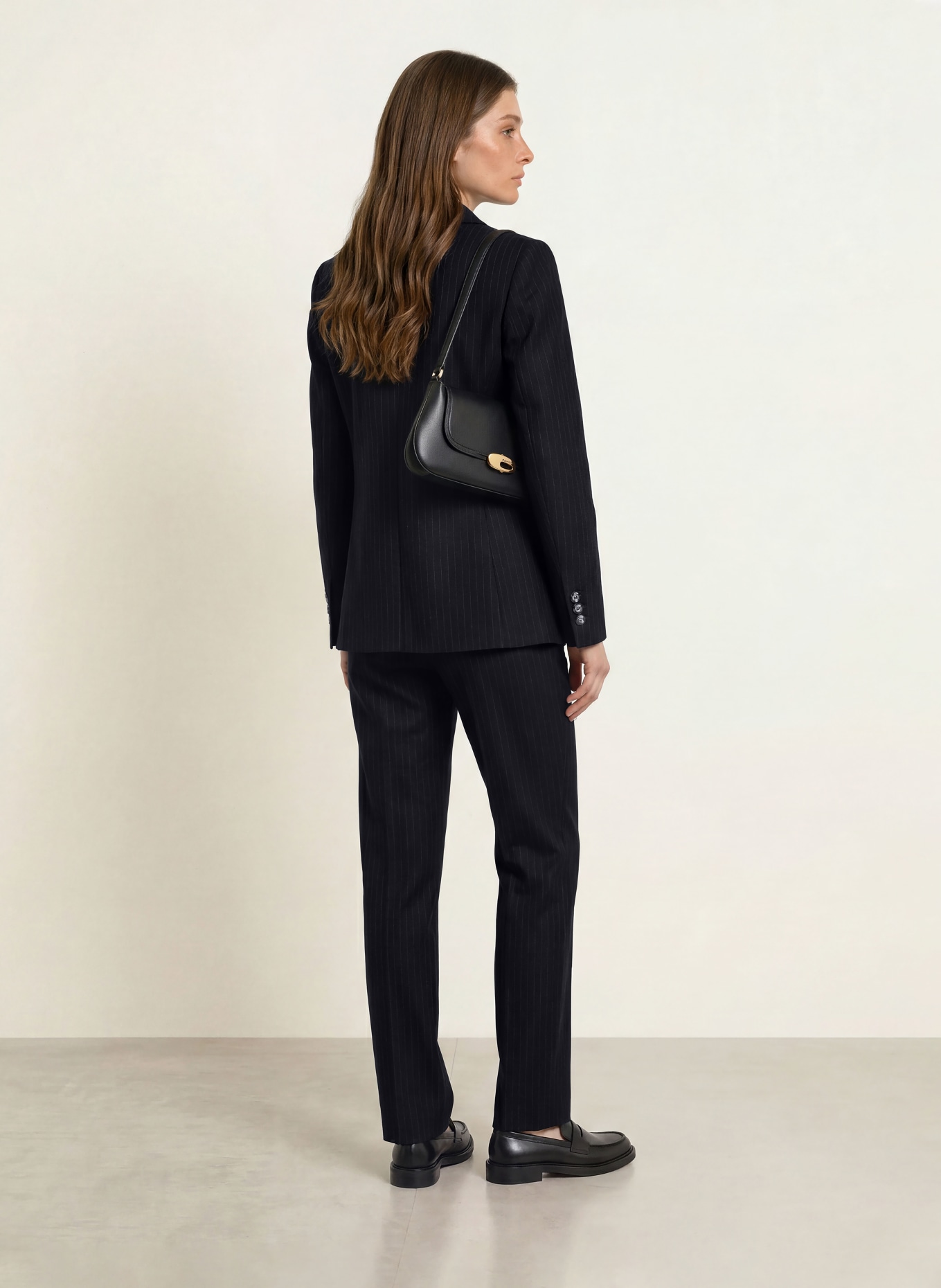 EMPORIO ARMANI Blazer: MØRKEBLÅ / HVID