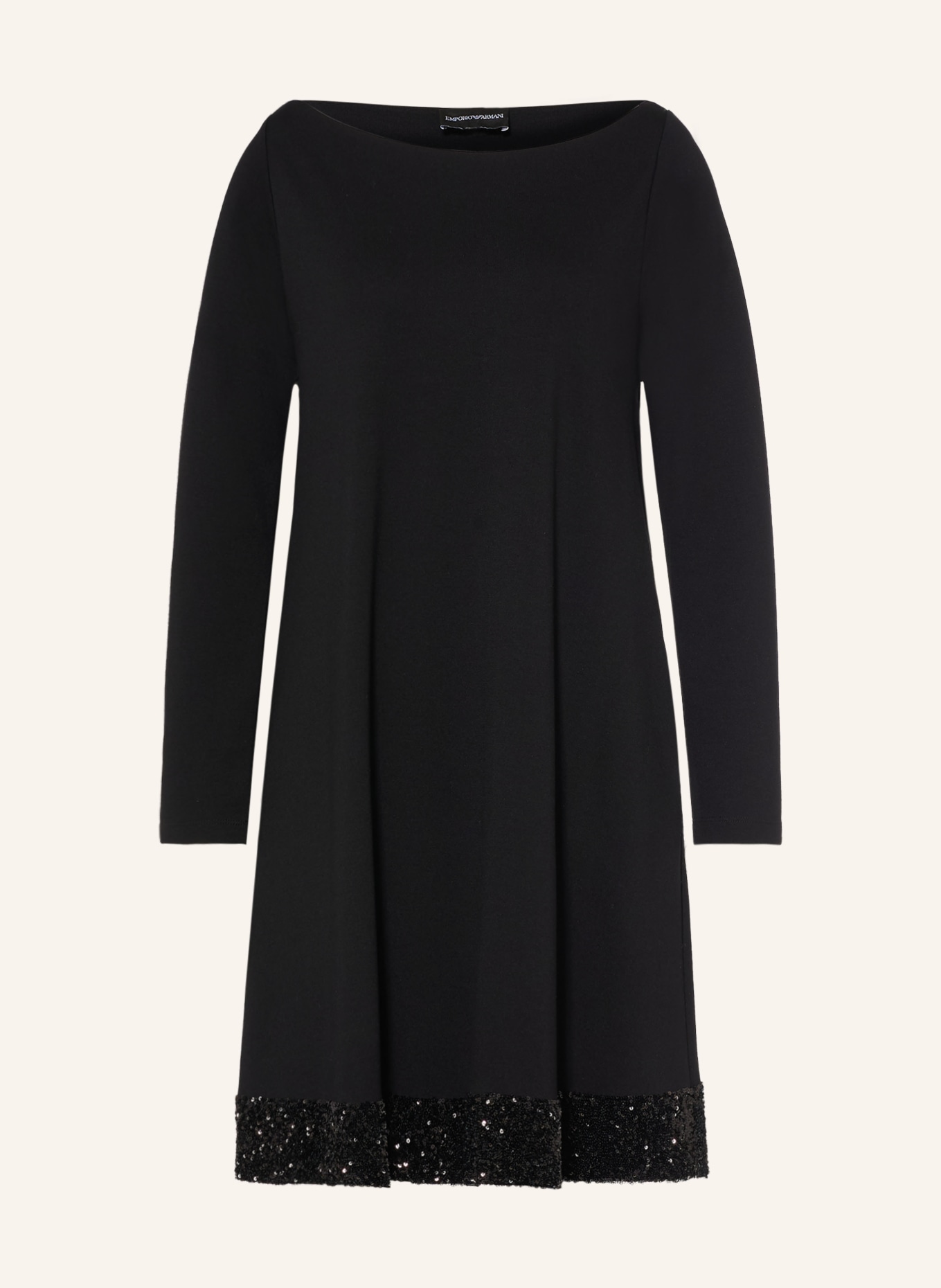 EMPORIO ARMANI Jerseykleid mit Pailletten: SCHWARZ