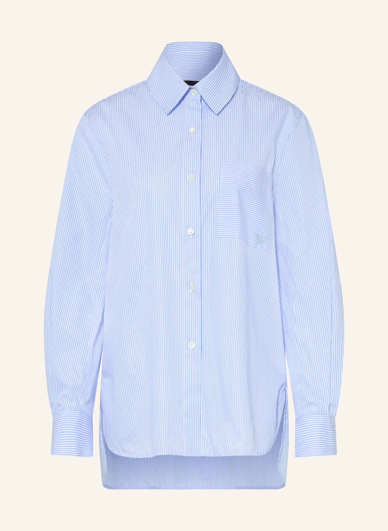 EMPORIO ARMANI Shirt blouse: LIGHT BLUE / WHITE