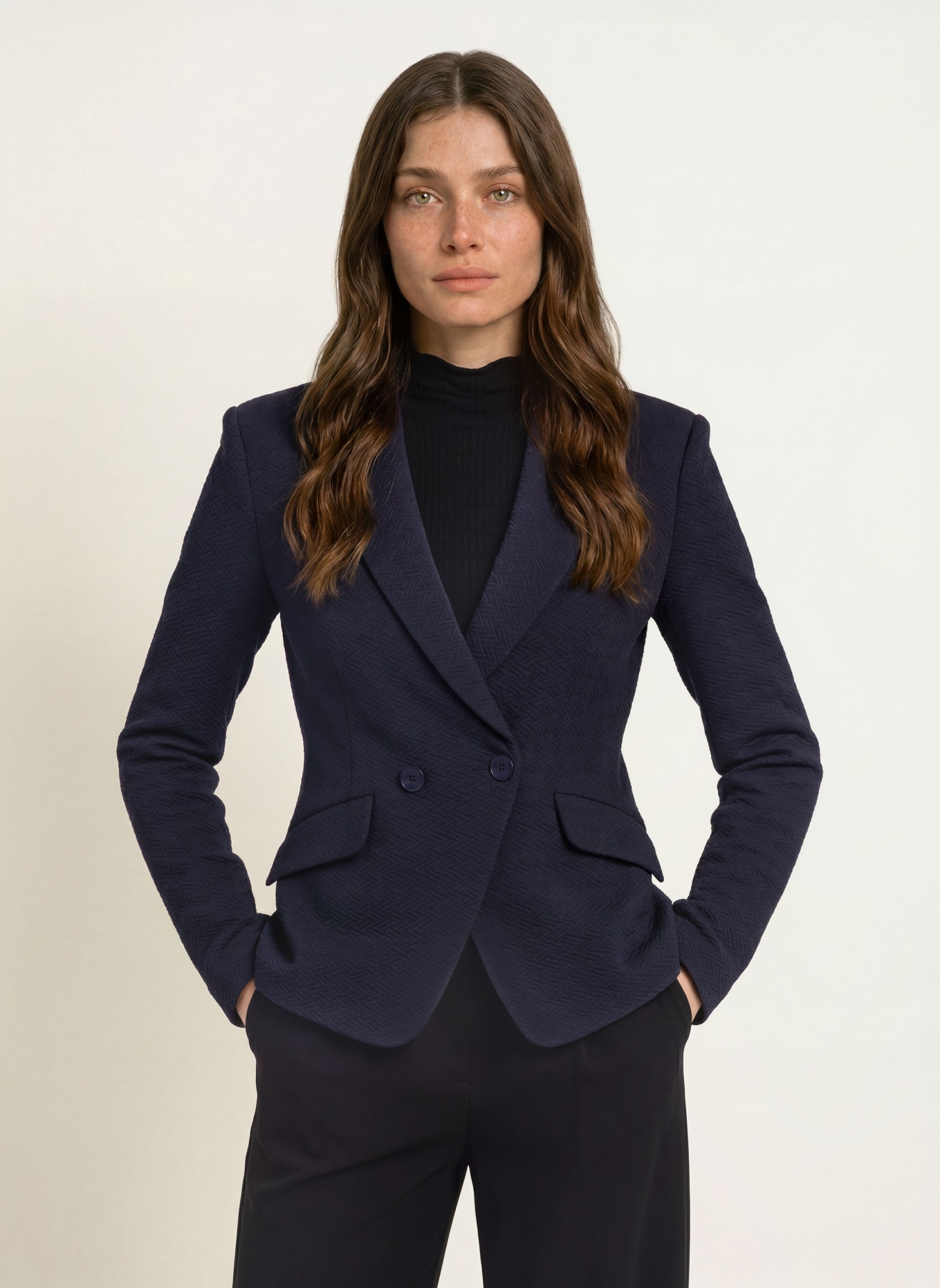 EMPORIO ARMANI Jerseyblazer: MØRKEBLÅ