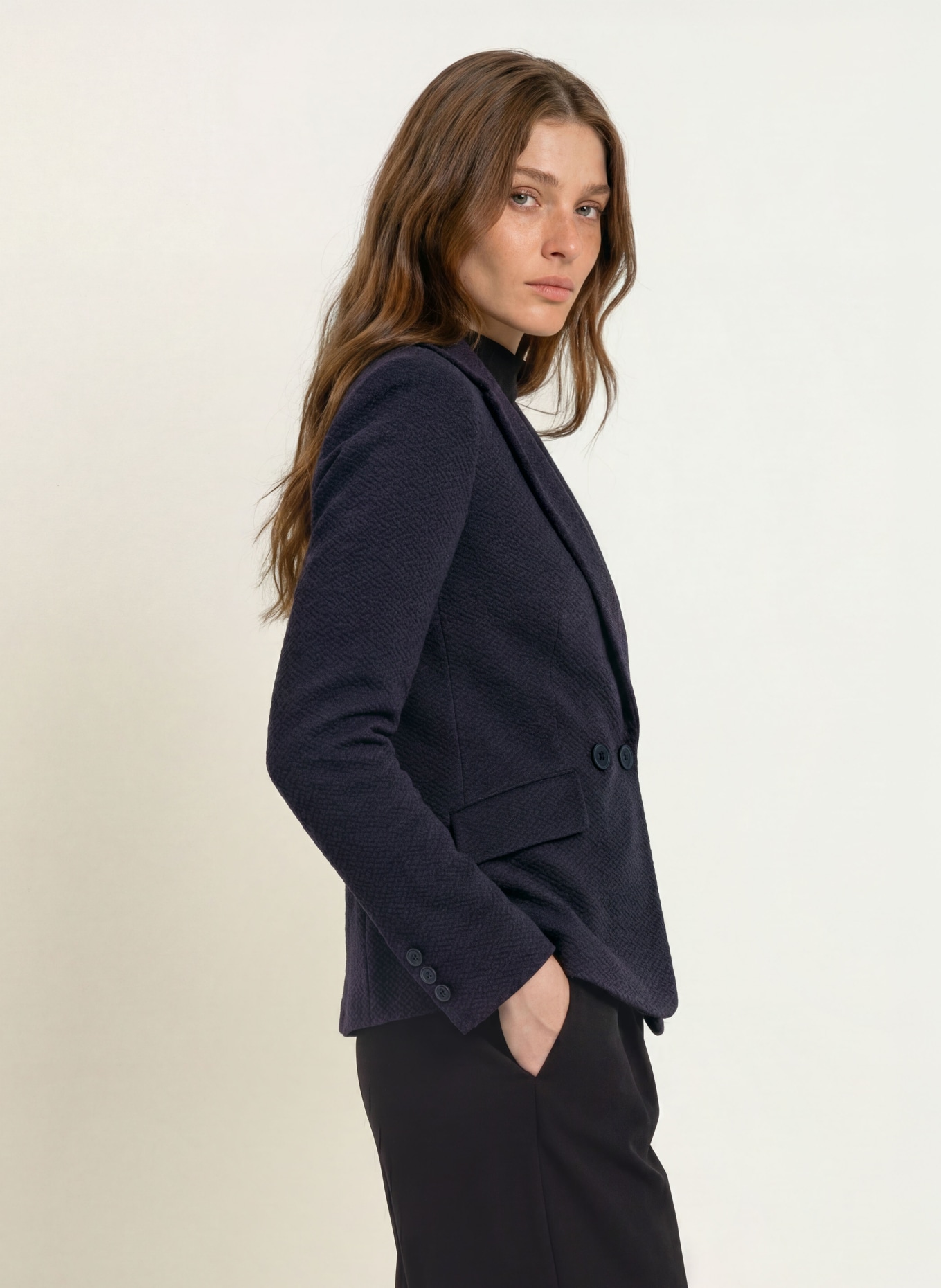EMPORIO ARMANI Jerseyblazer: MØRKEBLÅ